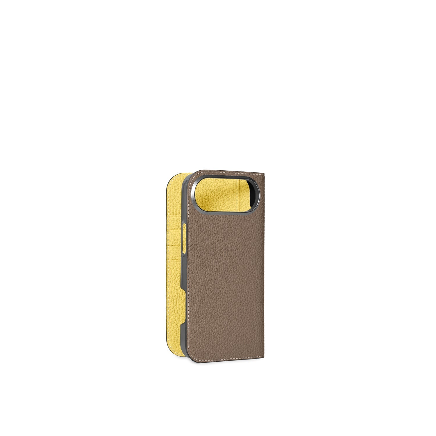 iPhone Air Diary Case Shrink Leather (Etoupe × Yellow)