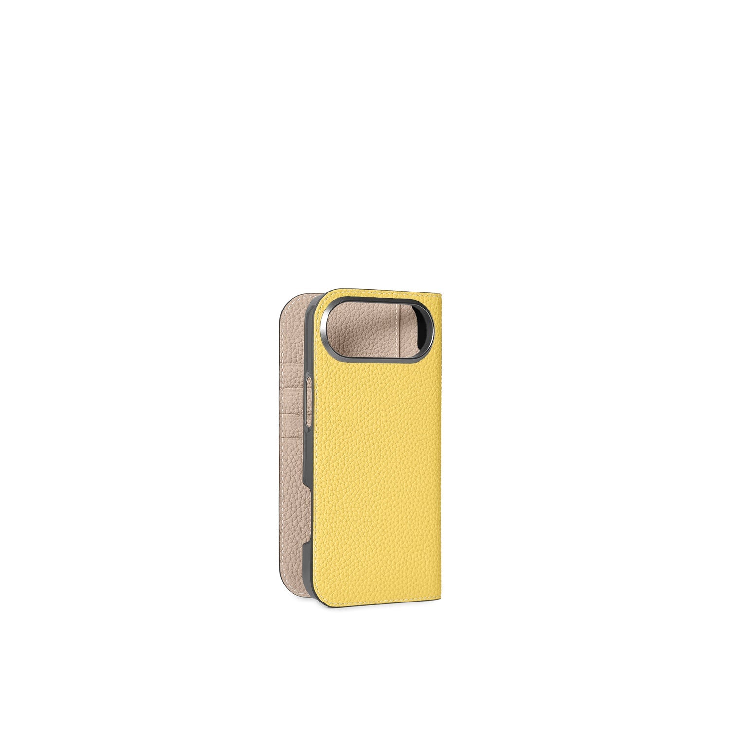 iPhone Air Diary Case Shrink Leather (Yellow × Greige)
