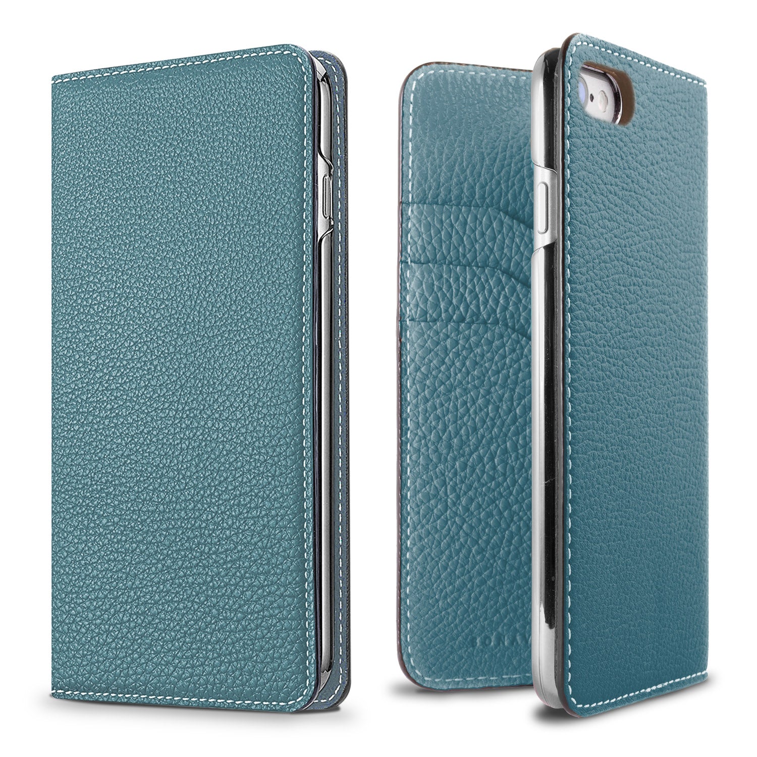 iPhone SE / 8 / 7 / 6s / 6 Diary Case Shrink Leather (Blue Cyan)