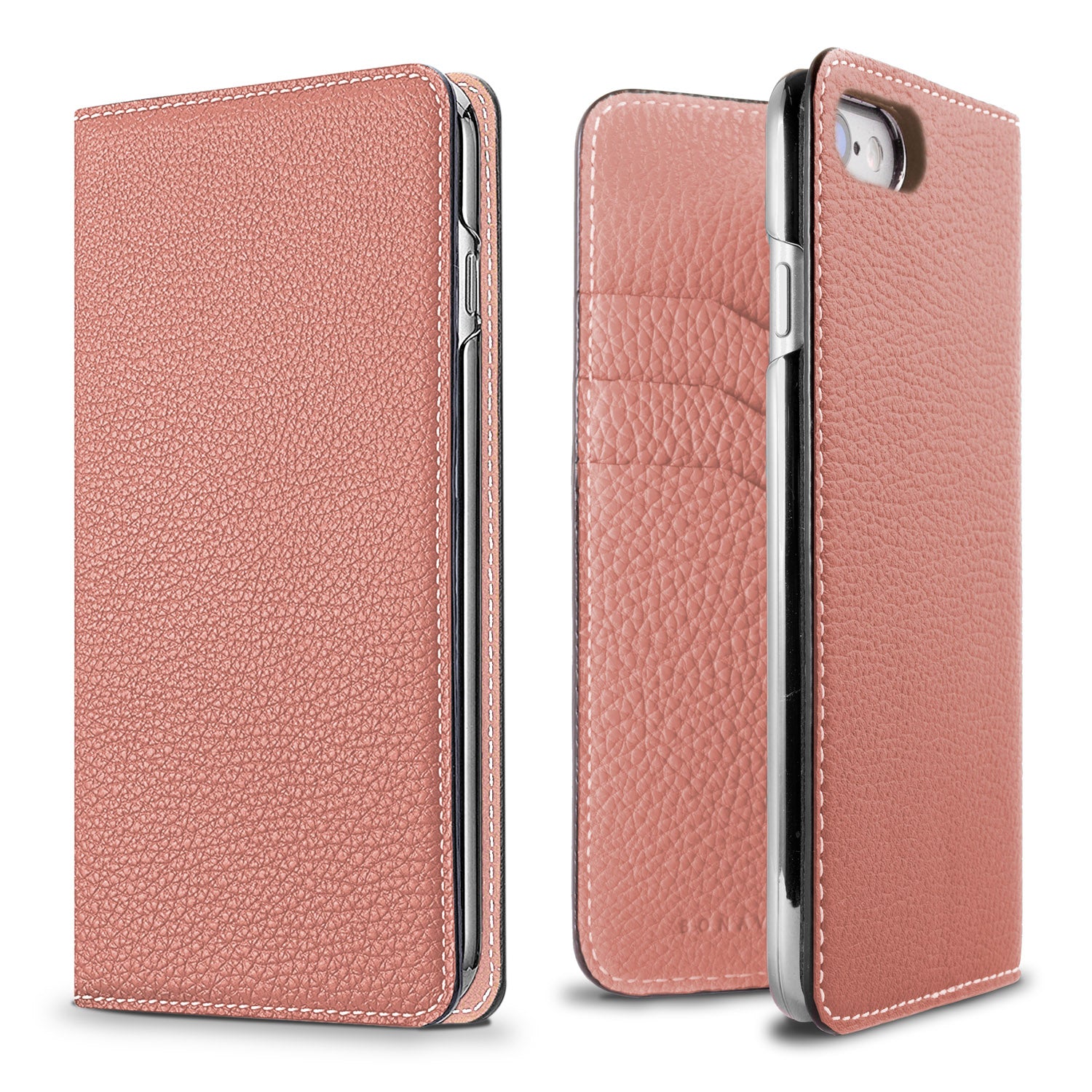 iPhone SE / 8 / 7 / 6s / 6 Diary Case Shrink Leather (Coral Pink)