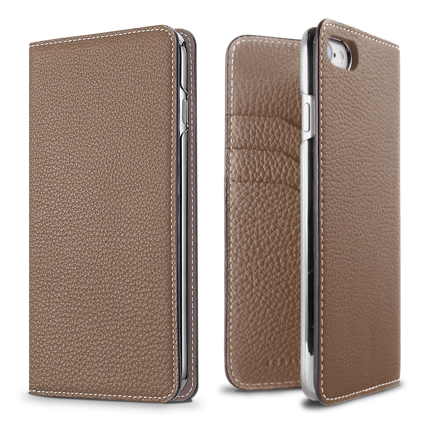 iPhone SE / 8 / 7 / 6s / 6 Diary Case Shrink Leather (Etoupe)