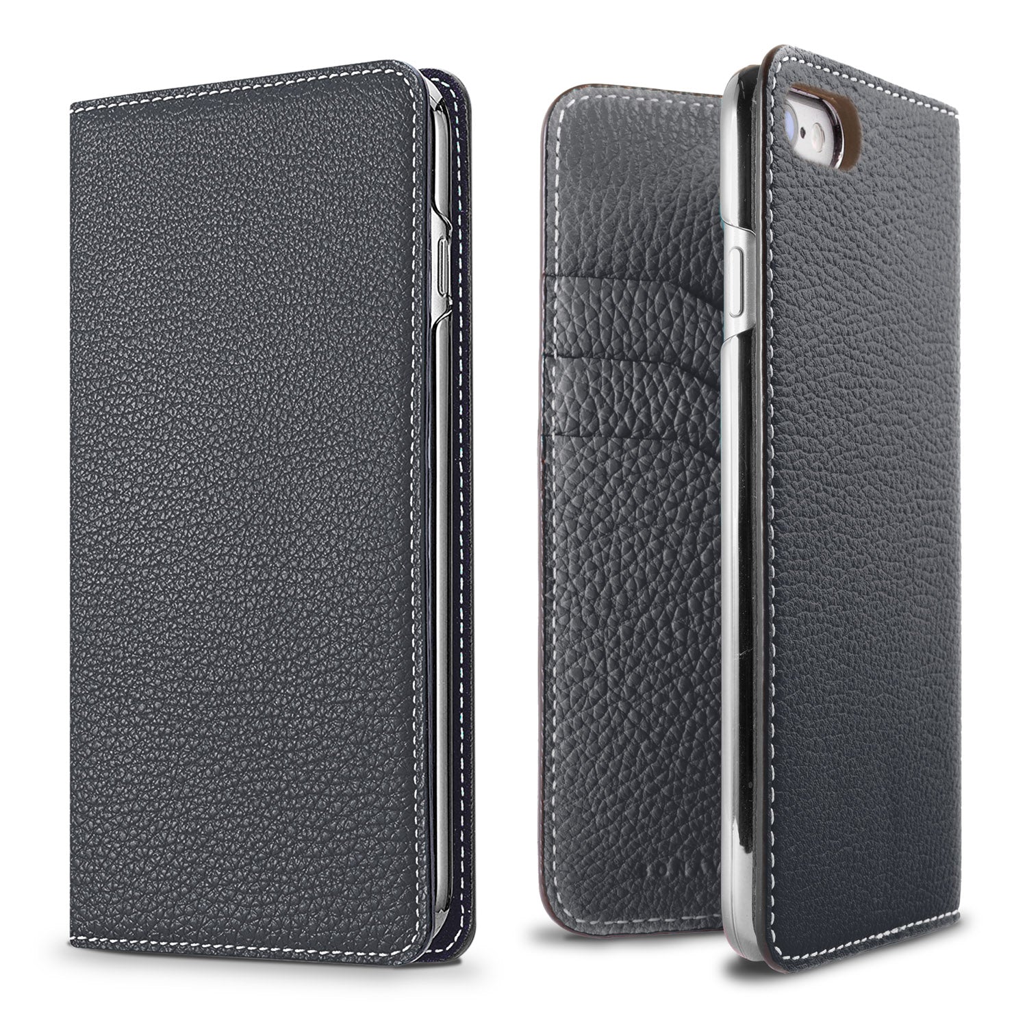 iPhone SE / 8 / 7 / 6s / 6 Diary Case Shrink Leather (Navy)