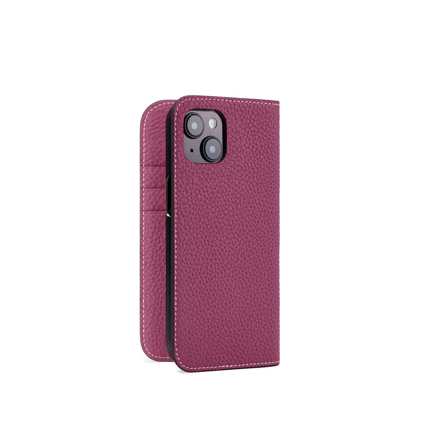 iPhone 15 Diary Case Shrink Leather (Anemone Purple)