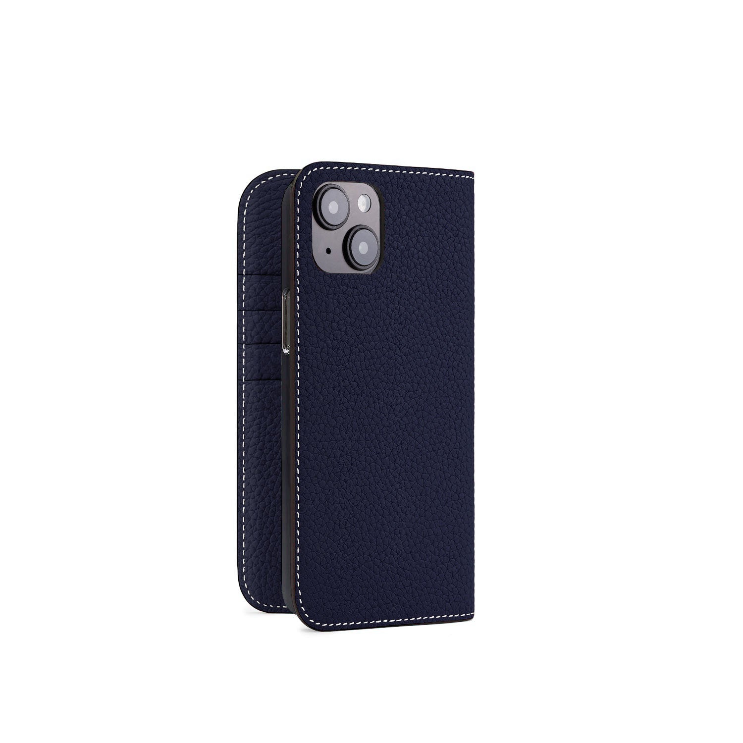 iPhone 15 Plus Diary Case Shrink Leather (Navy)