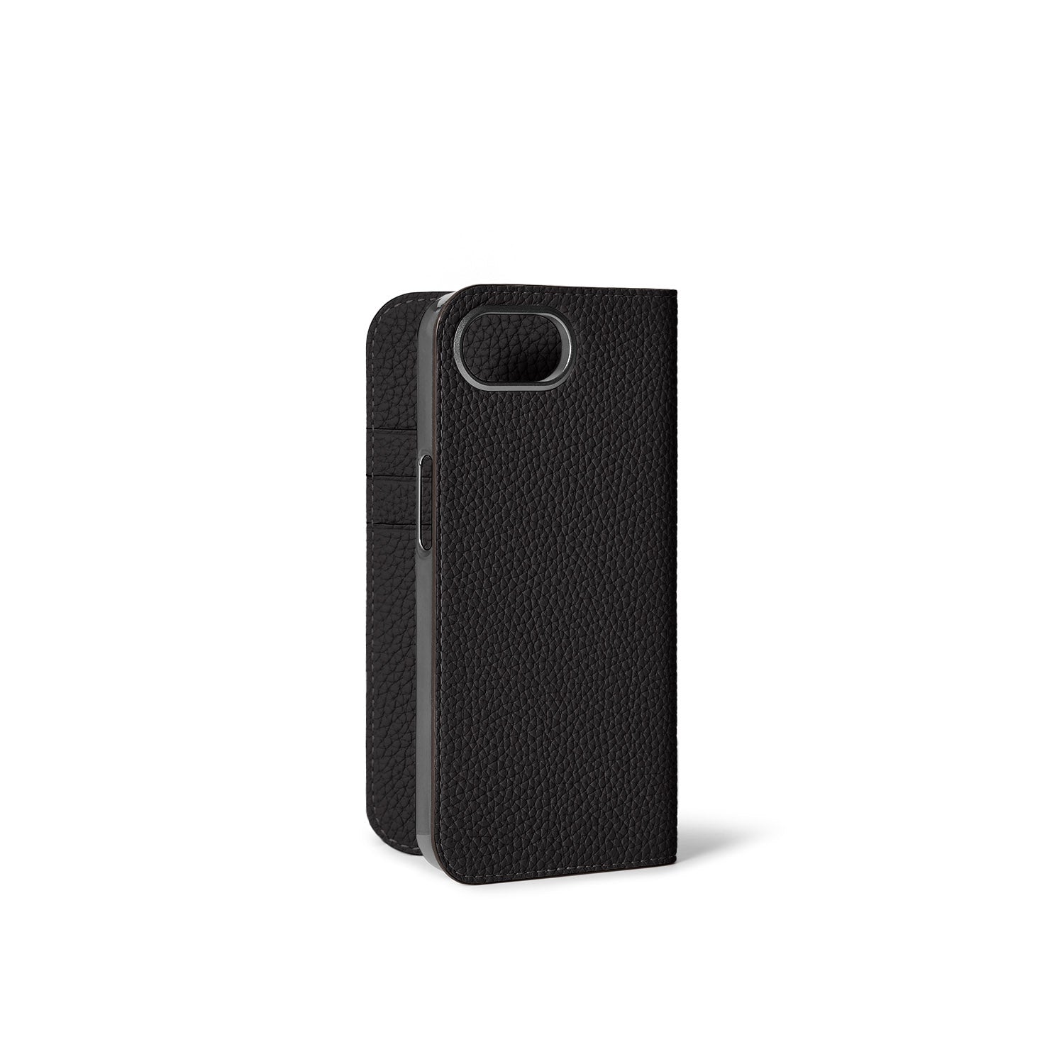 iPhone 16e Diary Case Shrink Leather (Black)