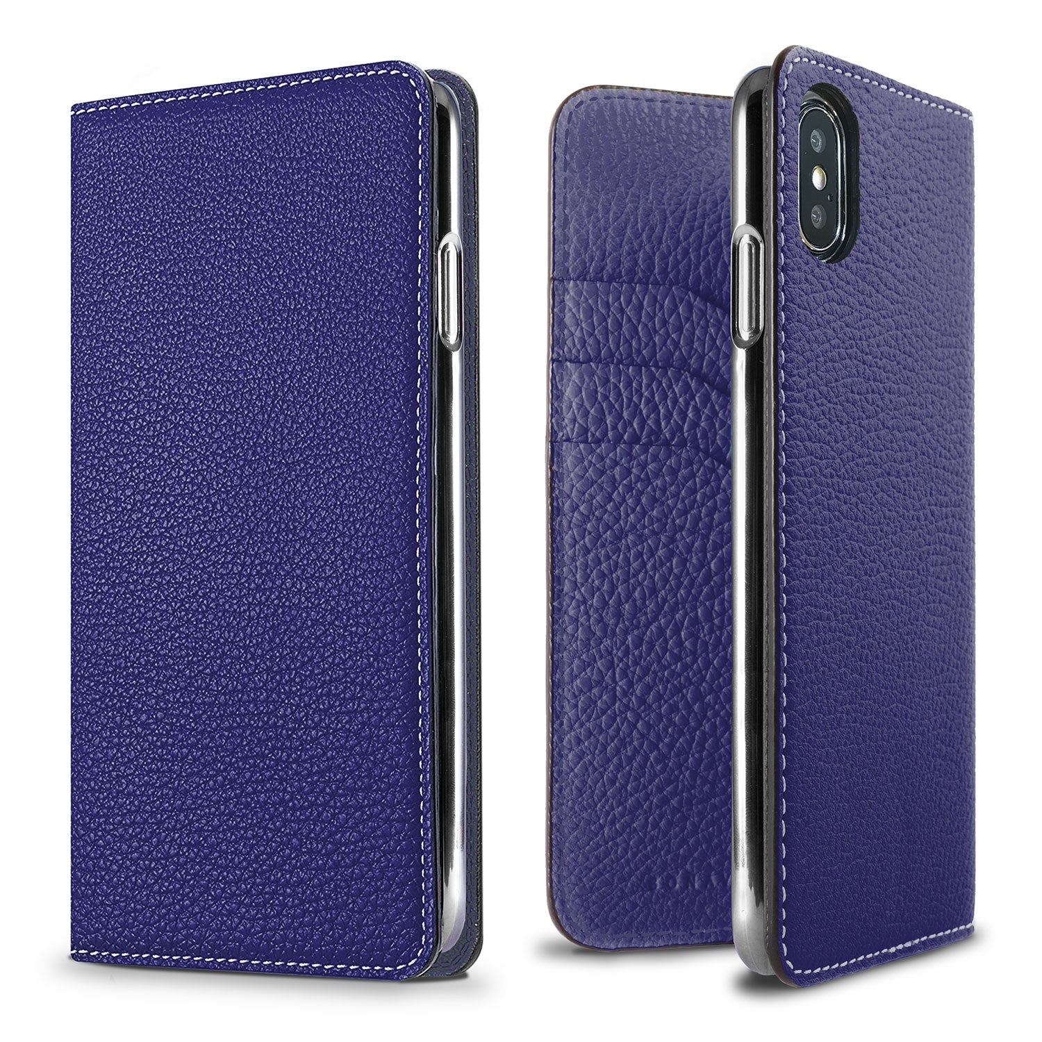 iPhone X / Xs Diary Case Shrink Leather (Electric Blue)