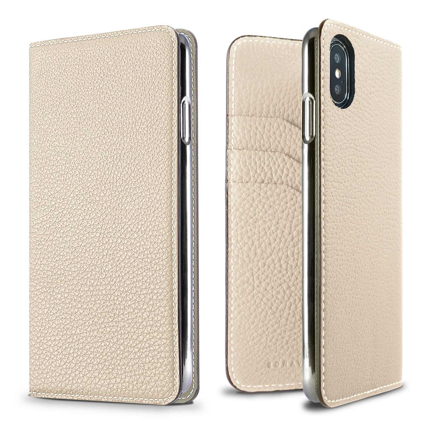 iPhone X / Xs Diary Case Shrink Leather (Ivory)