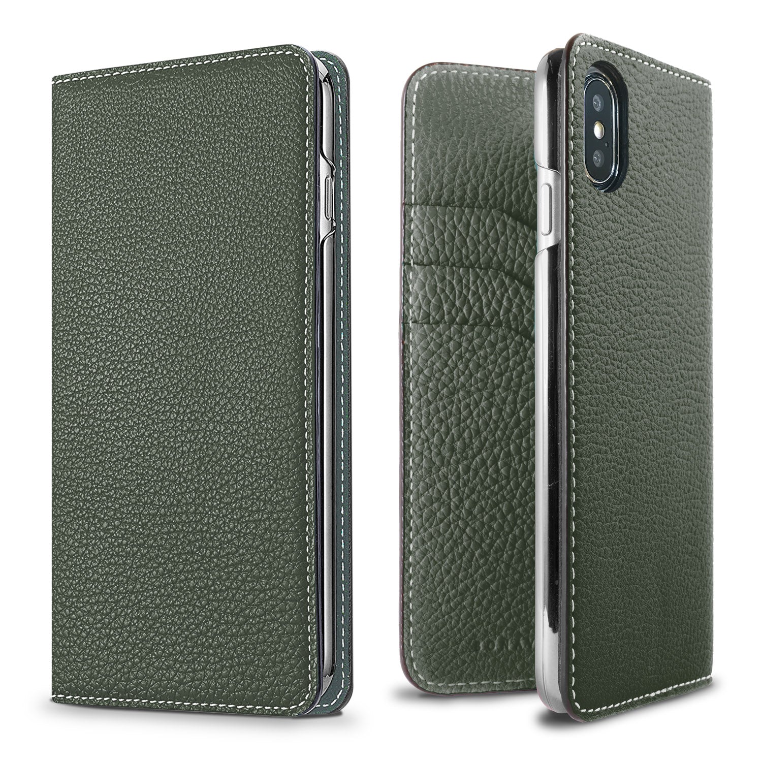 iPhone X / Xs Diary Case Shrink Leather (Malachite Green)
