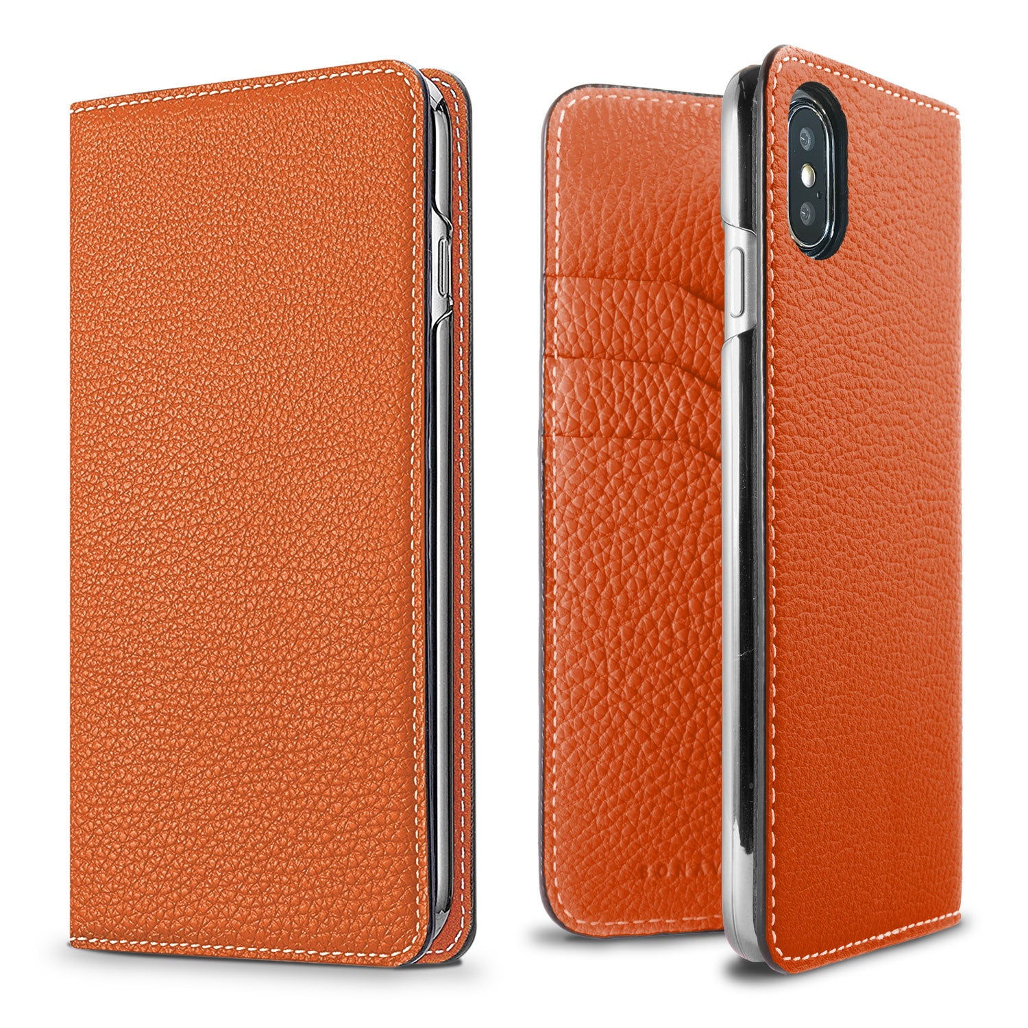 iPhone X / Xs Diary Case Shrink Leather (Orange)