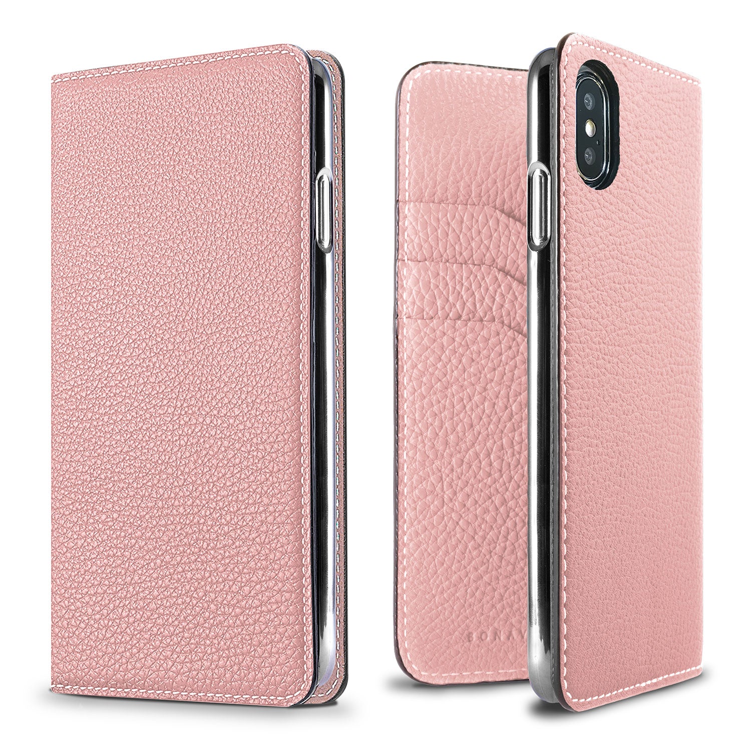 iPhone X / Xs Diary Case Shrink Leather (Sakura Pink)