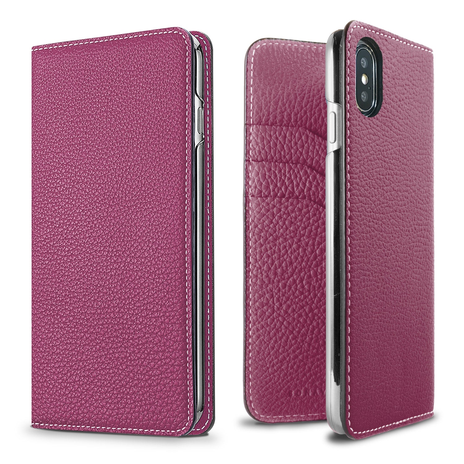 iPhone X / Xs Diary Case Shrink Leather (Anemone Purple)