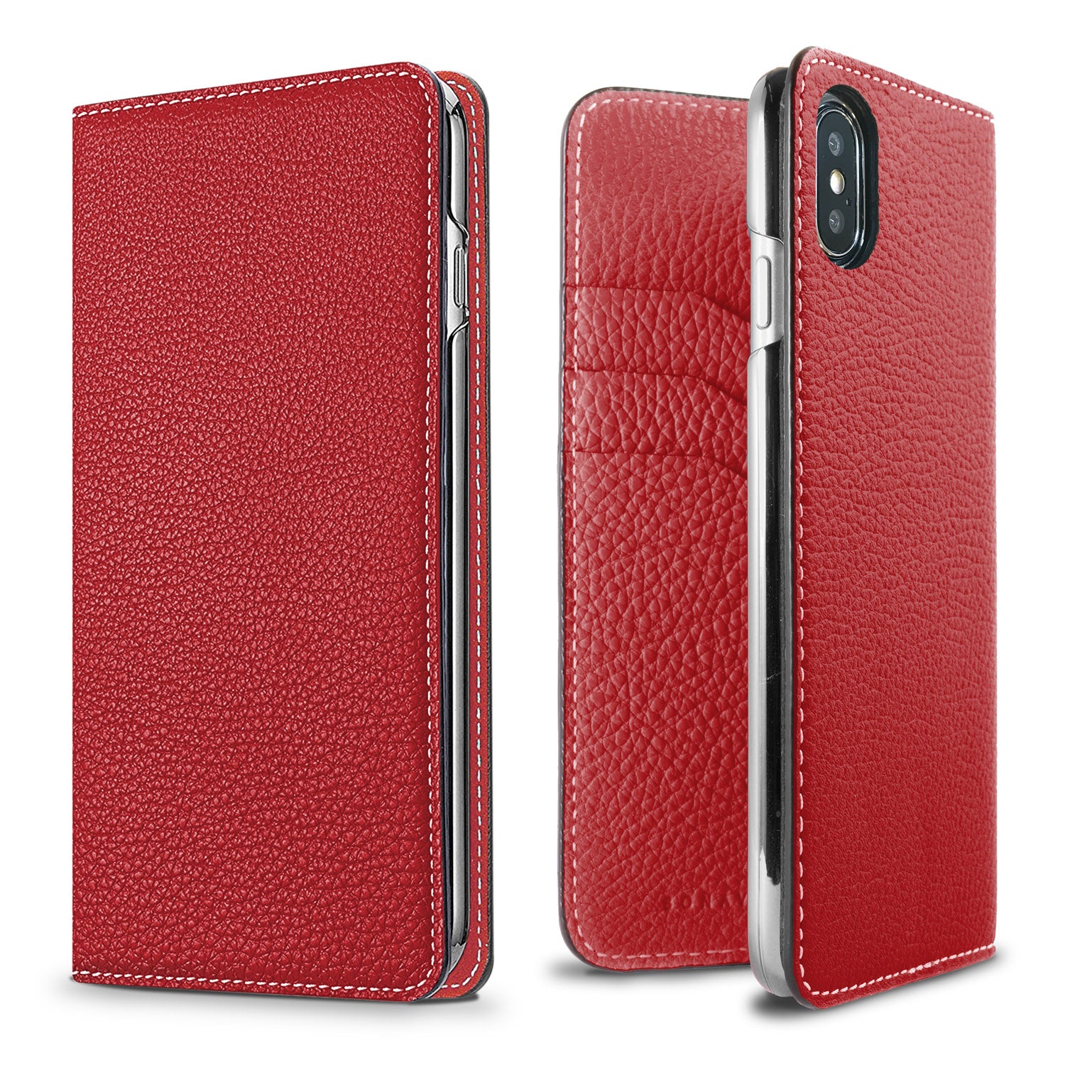 iPhone X / Xs Diary Case Shrink Leather (Red)