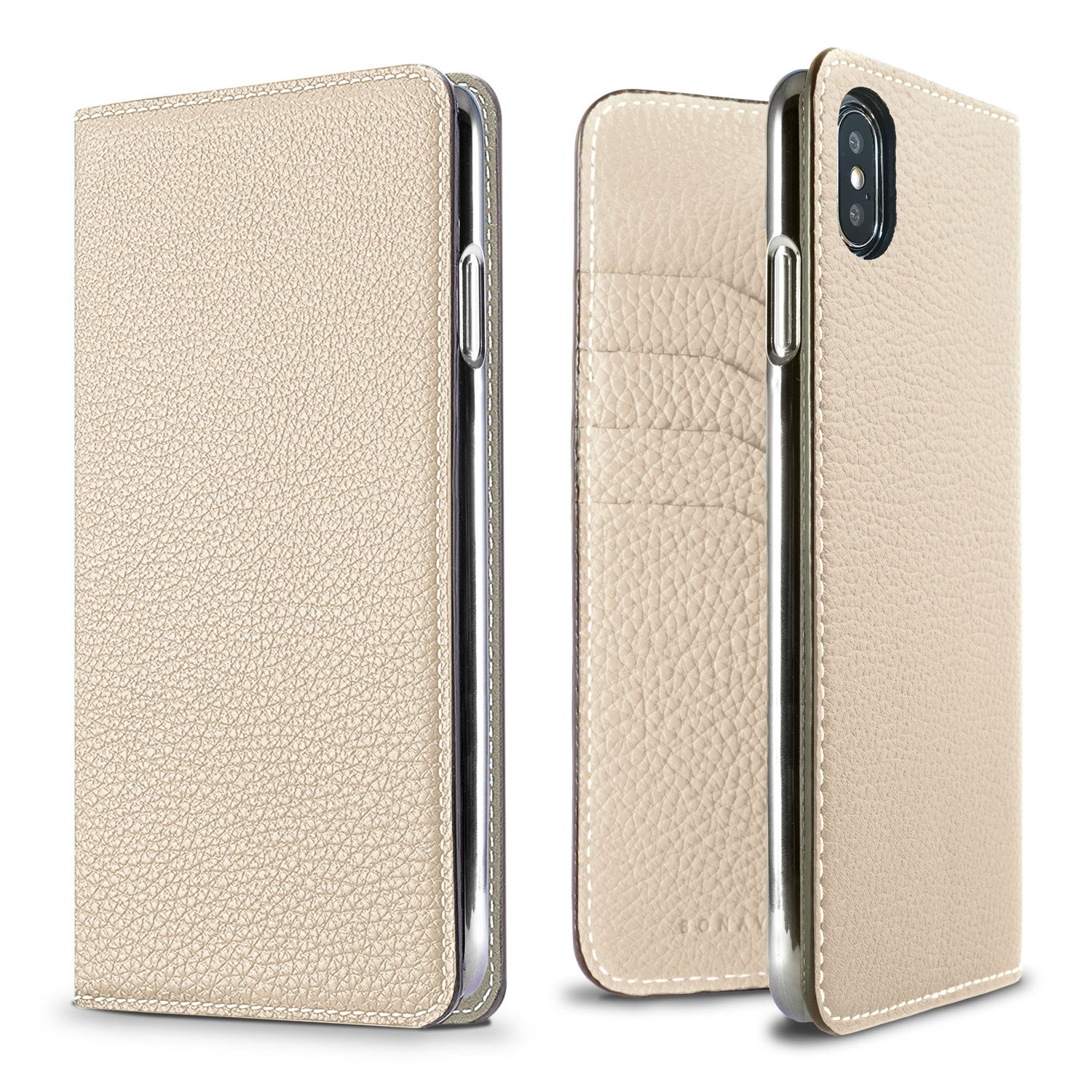 iPhone Xs Max Diary Case Shrink Leather (Ivory)
