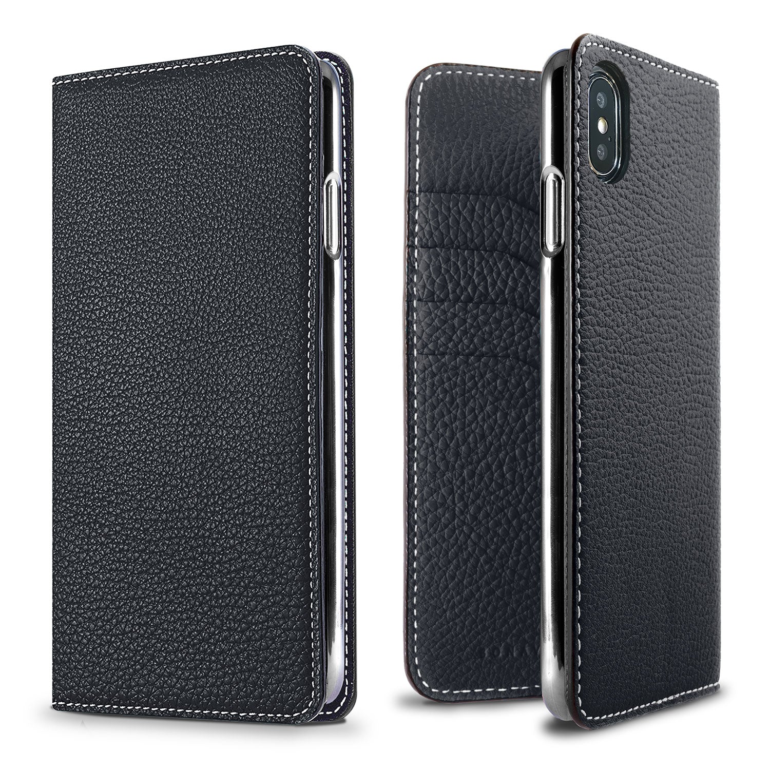 iPhone Xs Max Diary Case Shrink Leather (Navy)