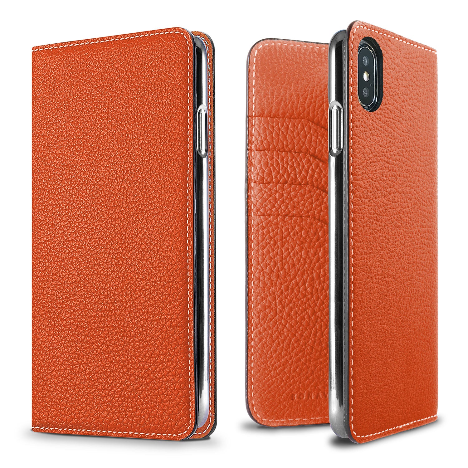iPhone Xs Max Diary Case Shrink Leather (Orange)
