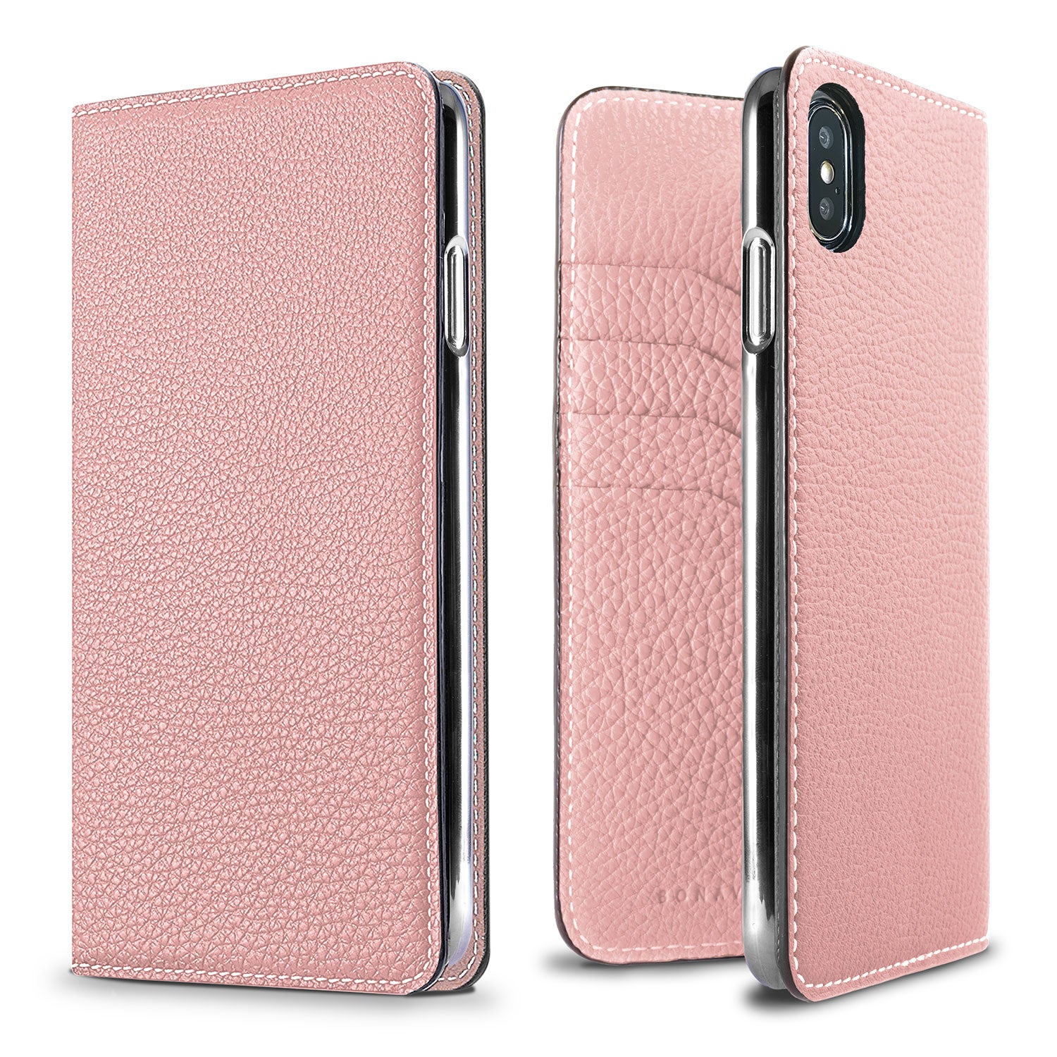 iPhone Xs Max Diary Case Shrink Leather (Sakura Pink)