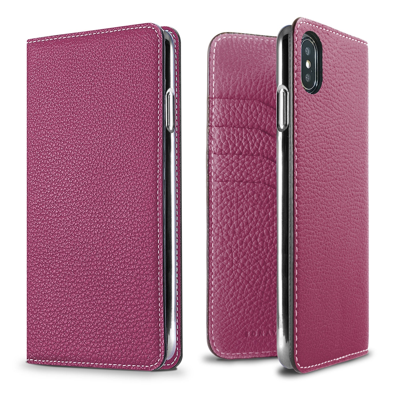 iPhone Xs Max Diary Case Shrink Leather (Anemone Purple)