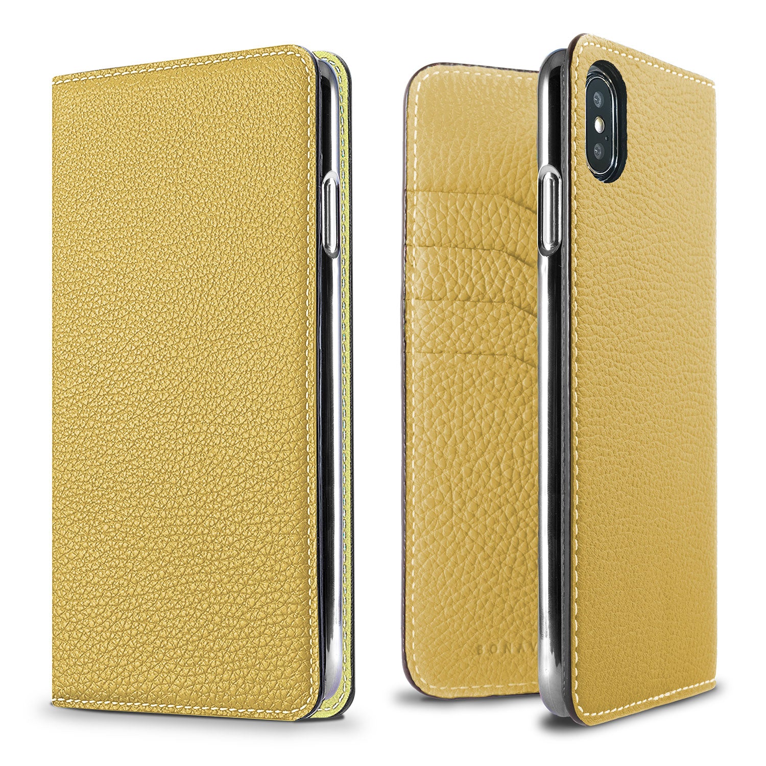 iPhone Xs Max Diary Case Shrink Leather (Yellow)