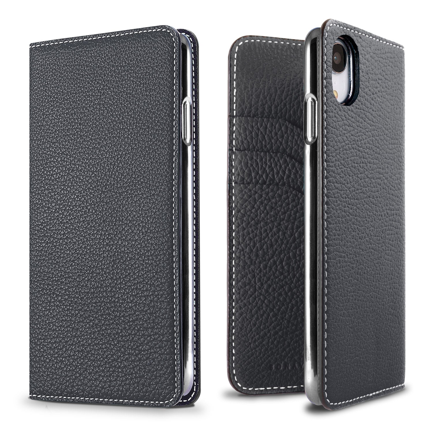 iPhone XR Diary Case Shrink Leather (Navy)