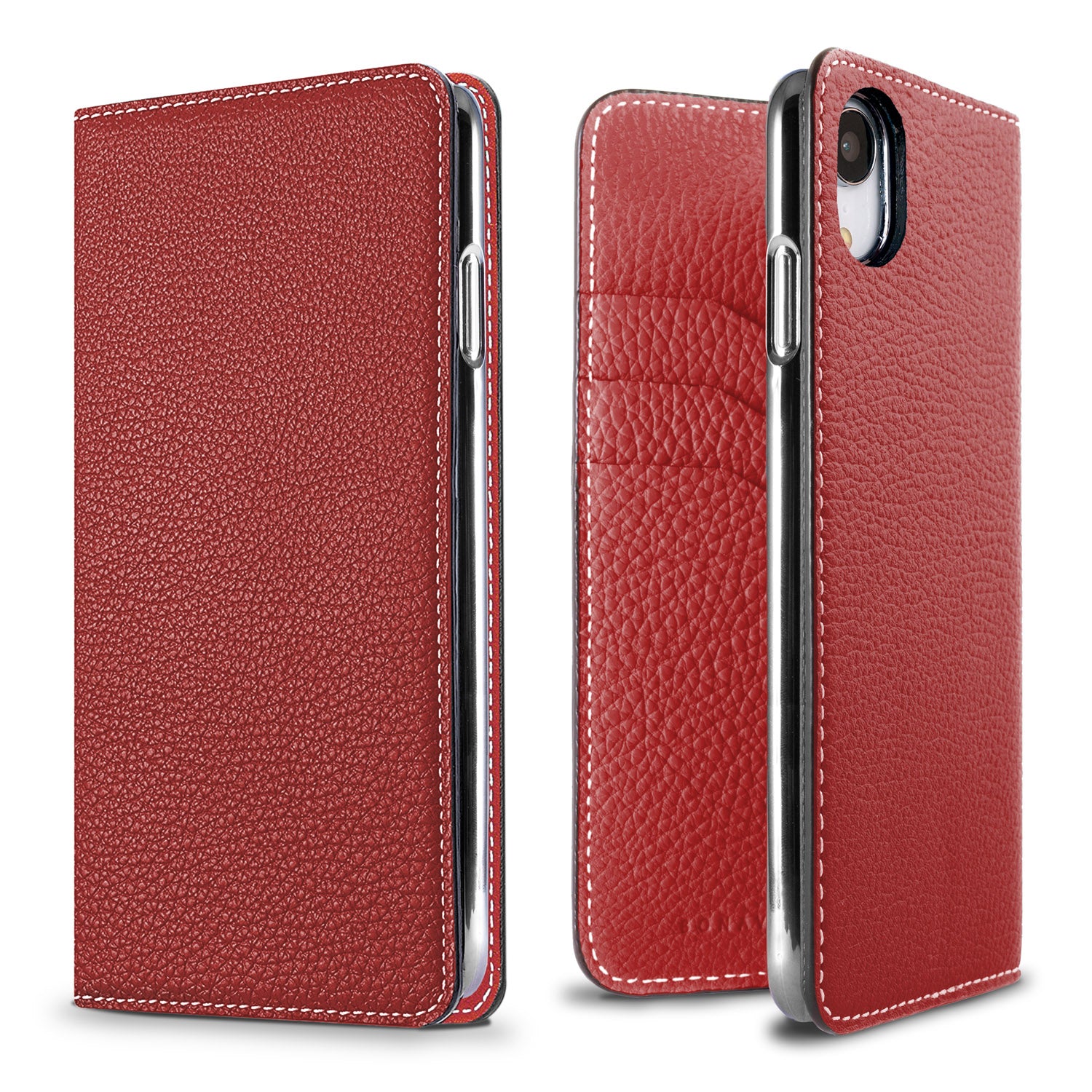 iPhone XR Diary Case Shrink Leather (Red)