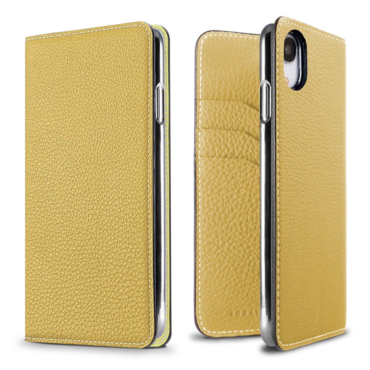 iPhone XR Diary Case Shrink Leather (Yellow)