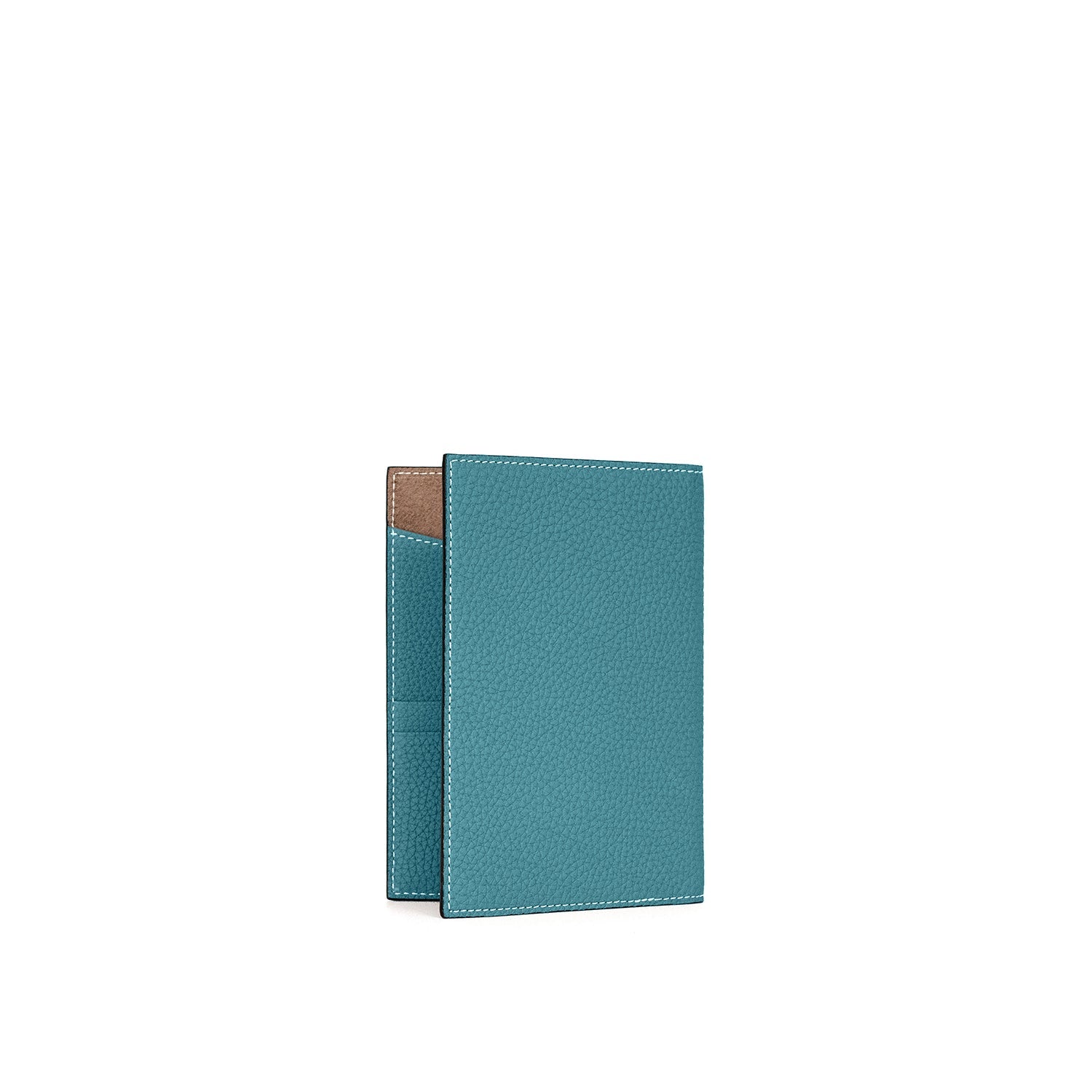 Passport Case Shrink Leather (Blue Cyan × Blue Lin)