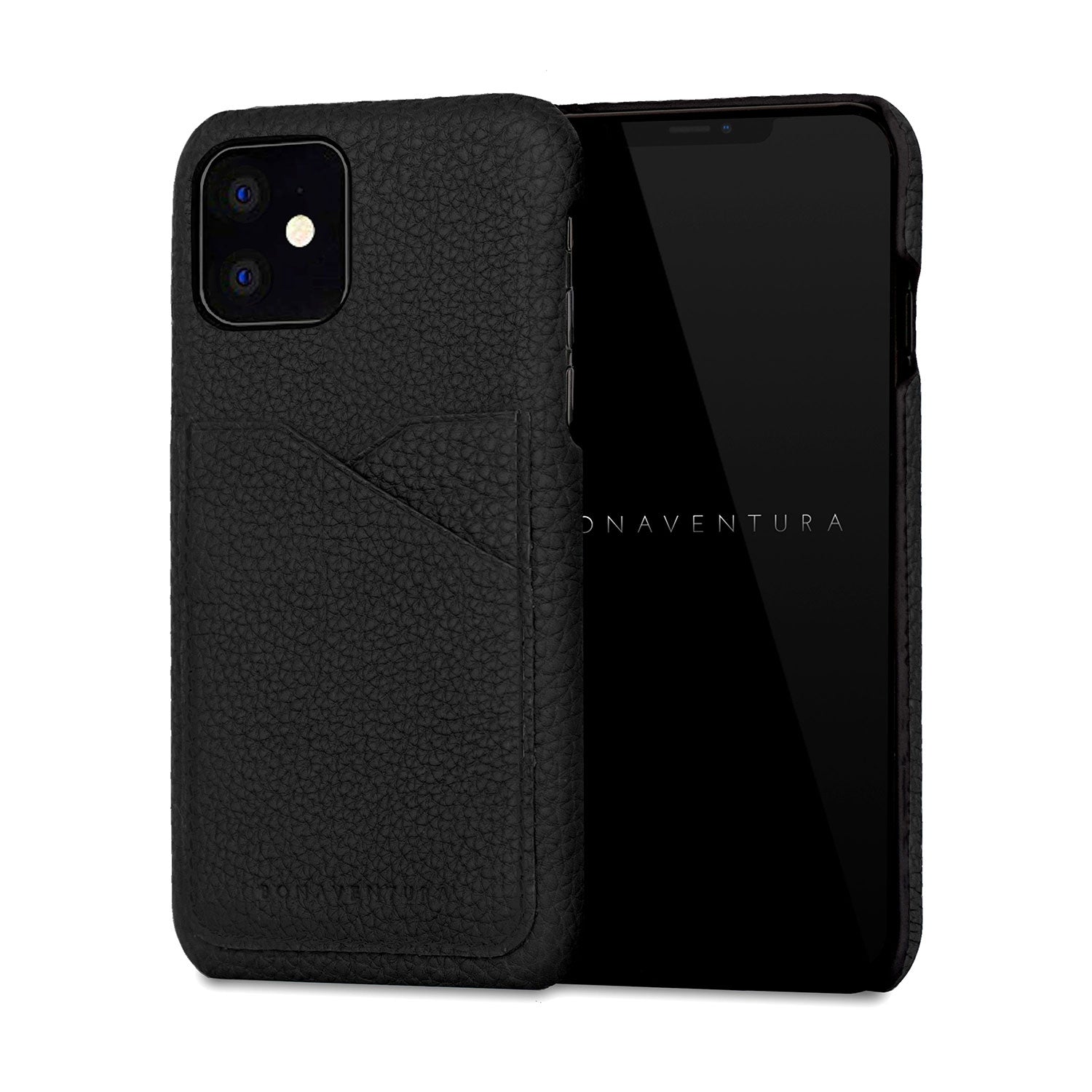 iPhone 11 Back Cover Case Shrink Leather (Black)