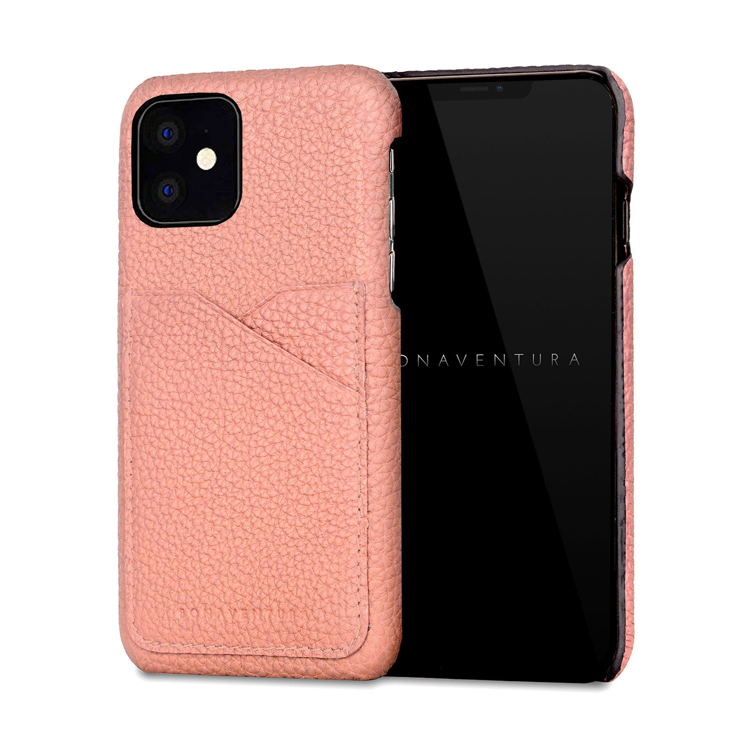 iPhone 11 Back Cover Case Shrink Leather (Coral Pink)