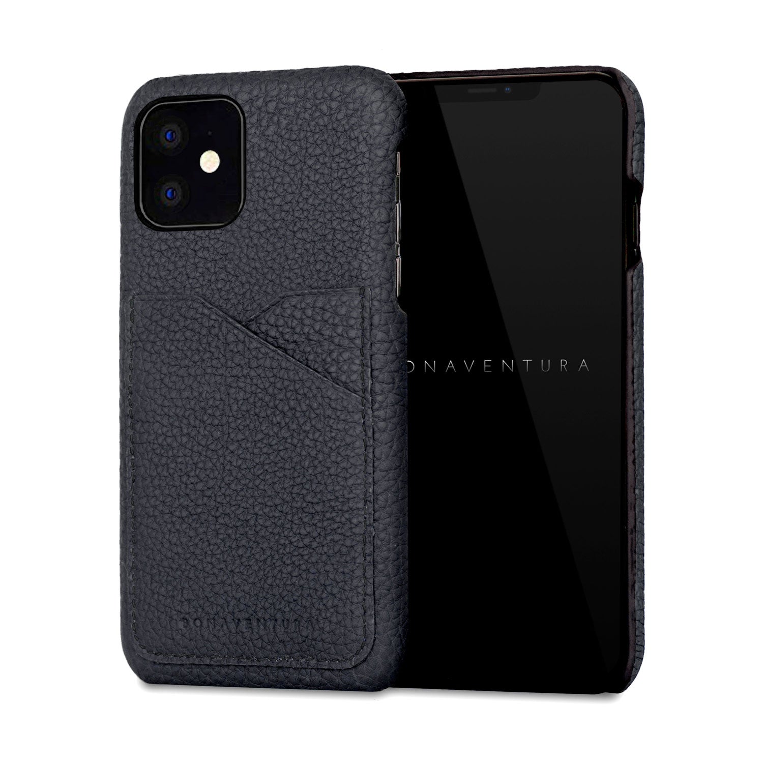 iPhone 11 Back Cover Case Shrink Leather (Navy)