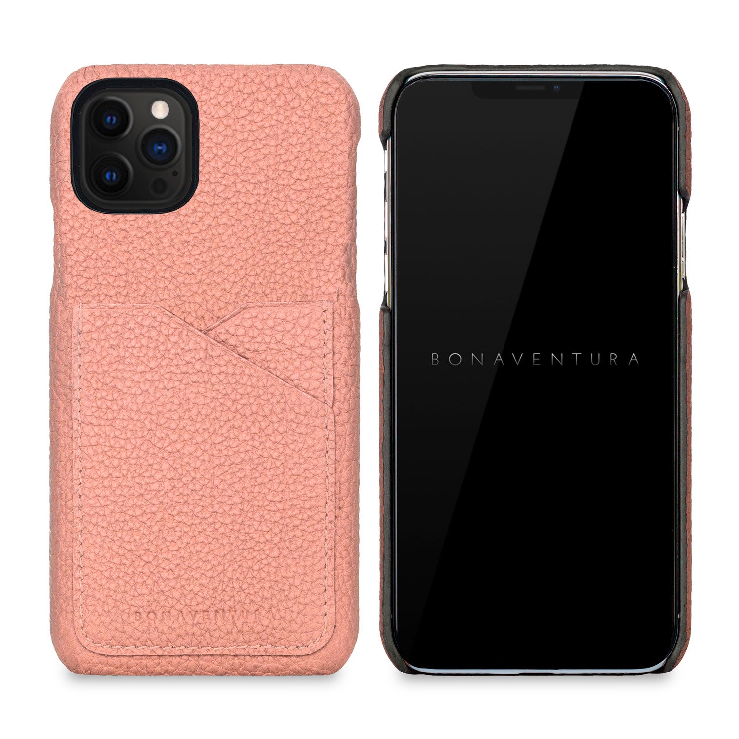 iPhone 12 / 12 Pro Back Cover Case Shrink Leather (Coral Pink)