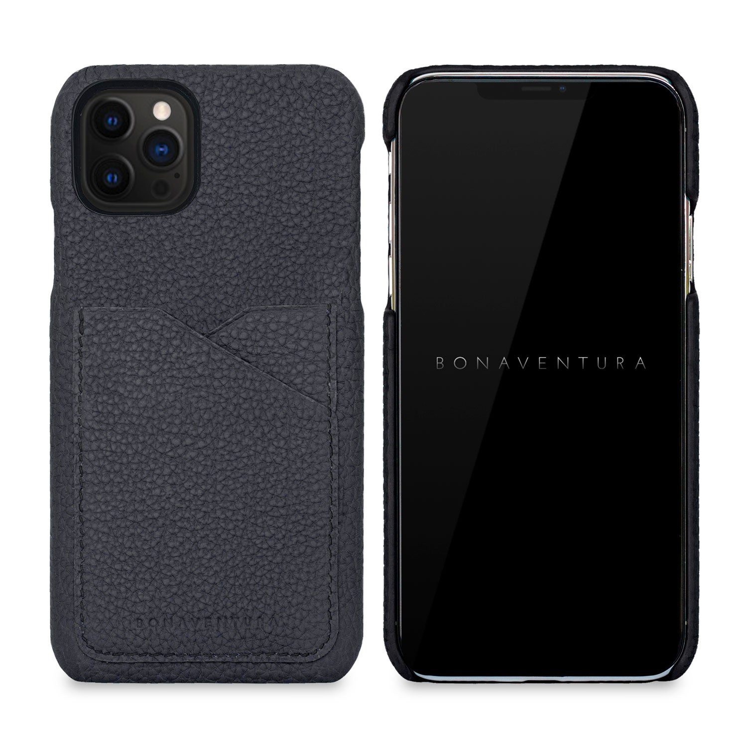 iPhone 12 / 12 Pro Back Cover Case Shrink Leather (Navy)