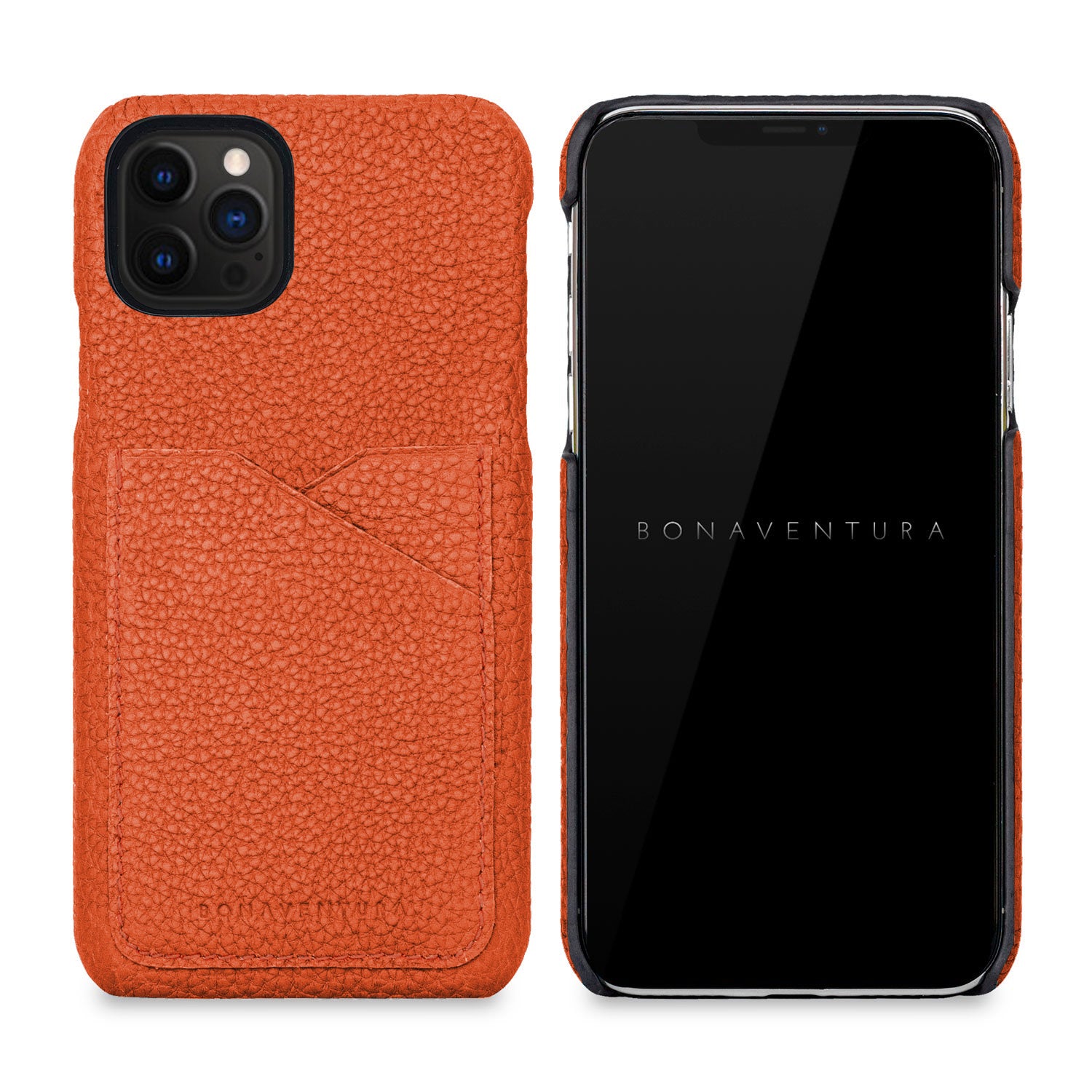 iPhone 12 / 12 Pro Back Cover Case Shrink Leather (Orange)