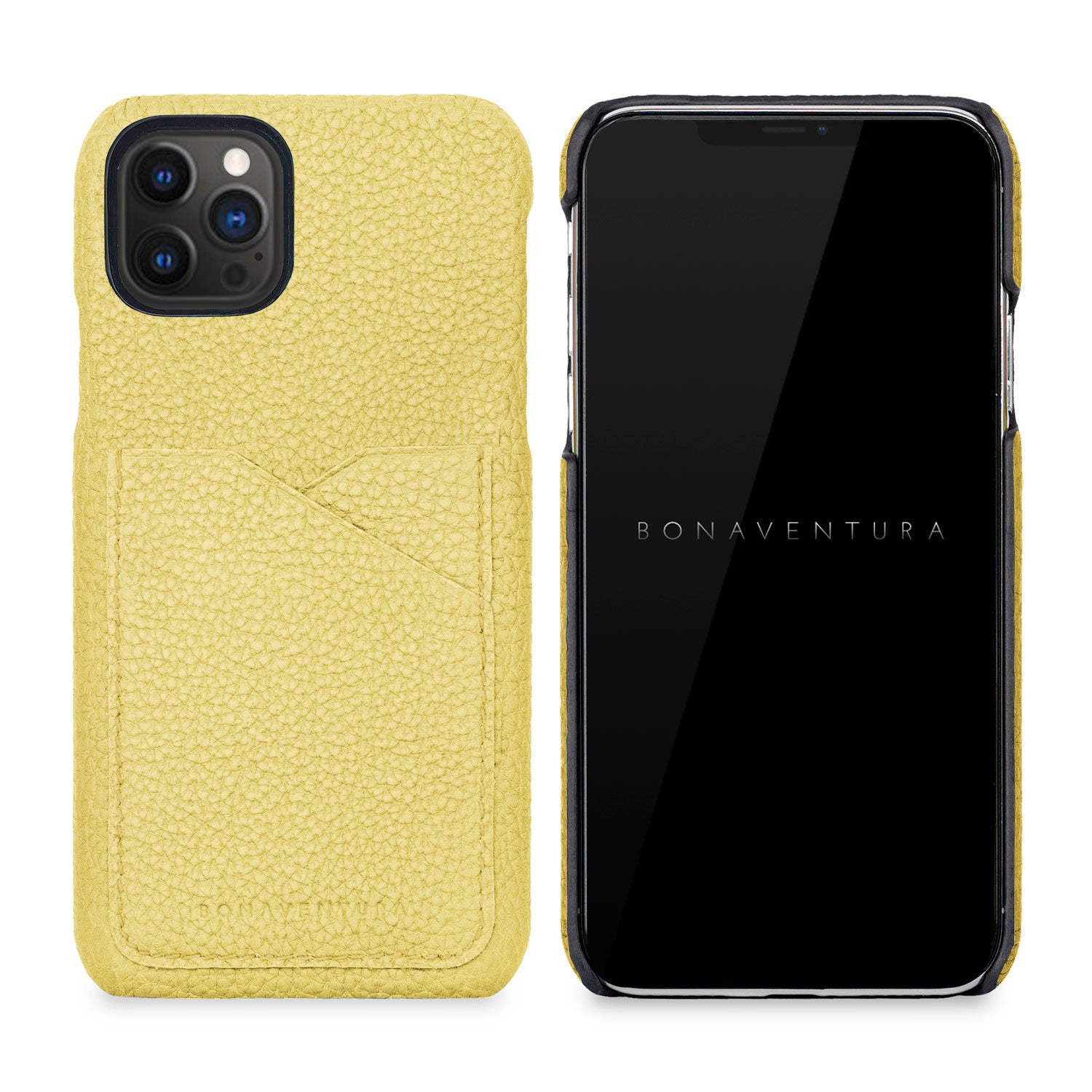 iPhone 12 / 12 Pro Back Cover Case Shrink Leather (Yellow)