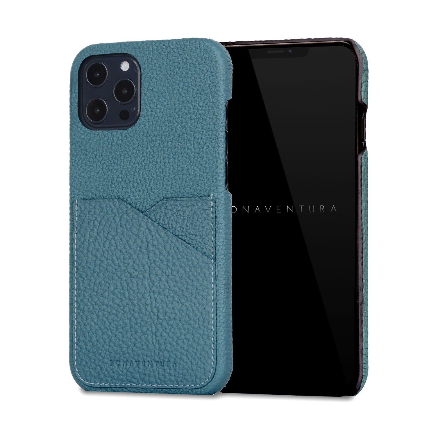 iPhone 12 Pro Max Back Cover Case Shrink Leather (Blue Cyan)