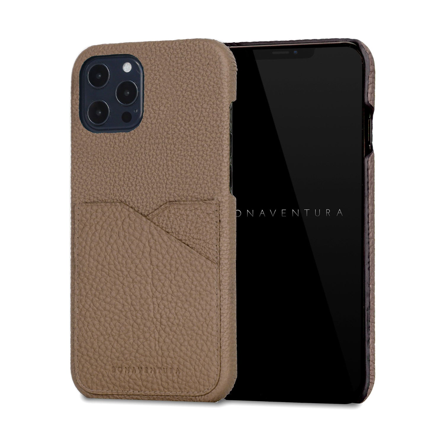 iPhone 12 Pro Max Back Cover Case Shrink Leather (Etoupe)