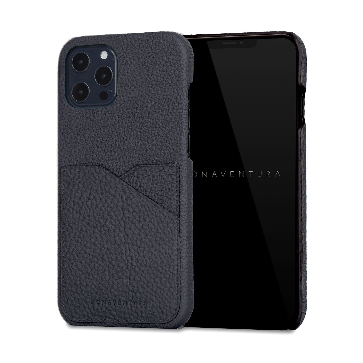 iPhone 12 Pro Max Back Cover Case Shrink Leather (Navy)