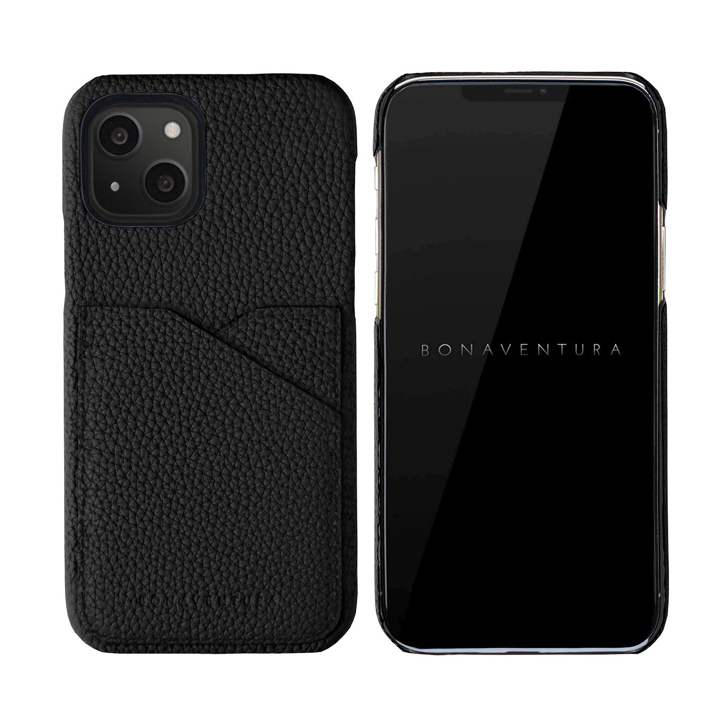 iPhone 13 Back Cover Case Shrink Leather (Black)