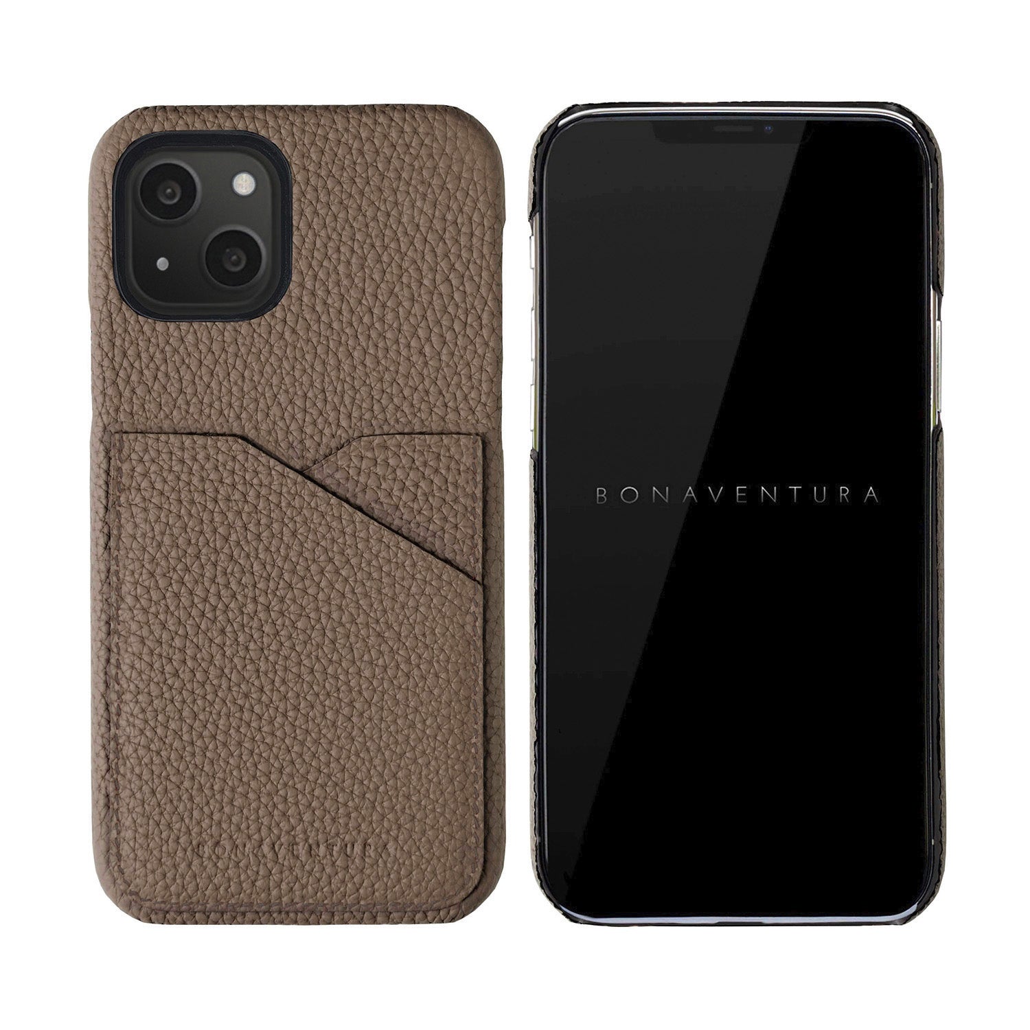iPhone 13 Back Cover Case Shrink Leather (Etoupe)