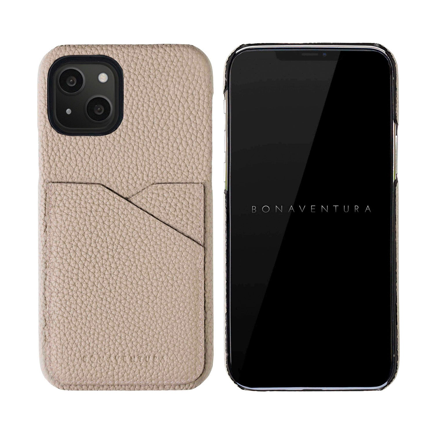 iPhone 13 Back Cover Case Shrink Leather (Greige)