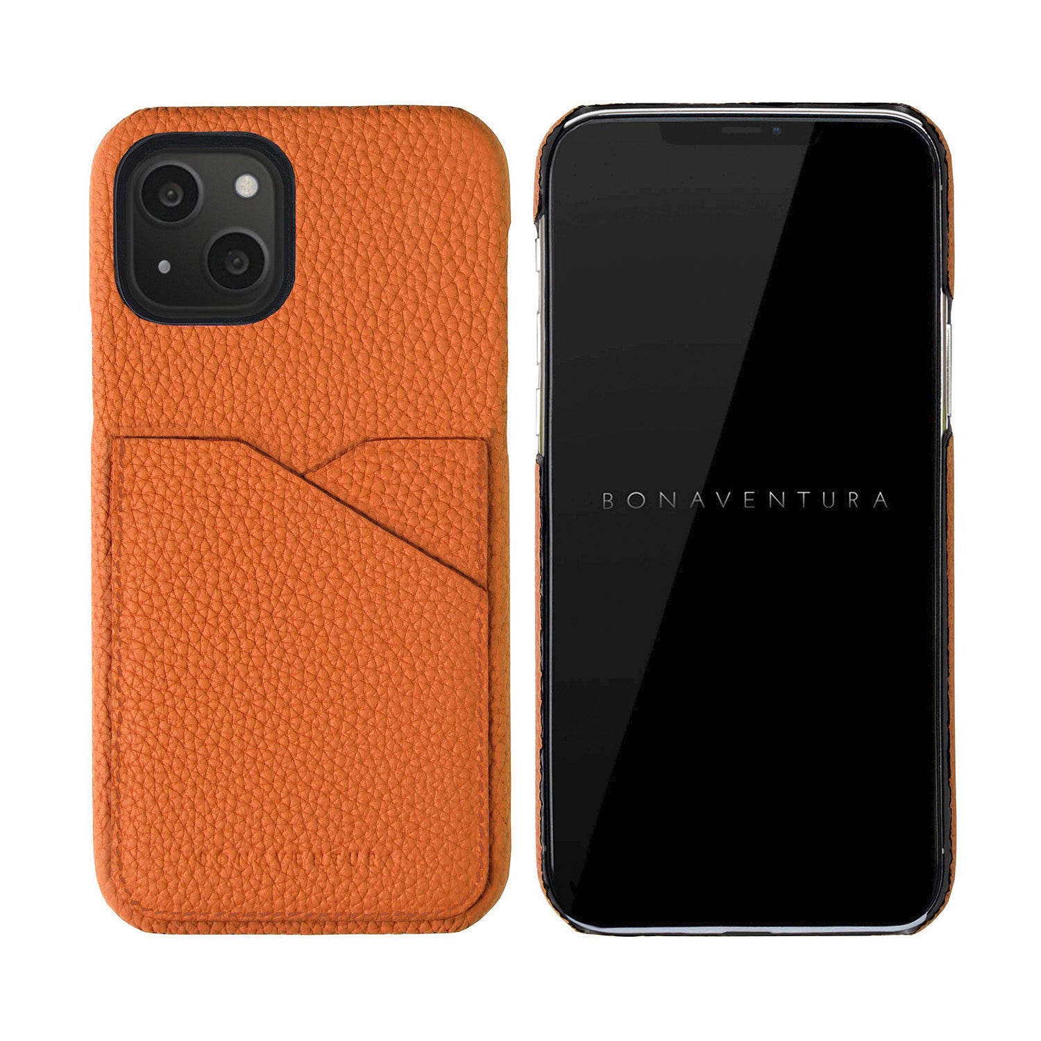 iPhone 13 Back Cover Case Shrink Leather (Orange)