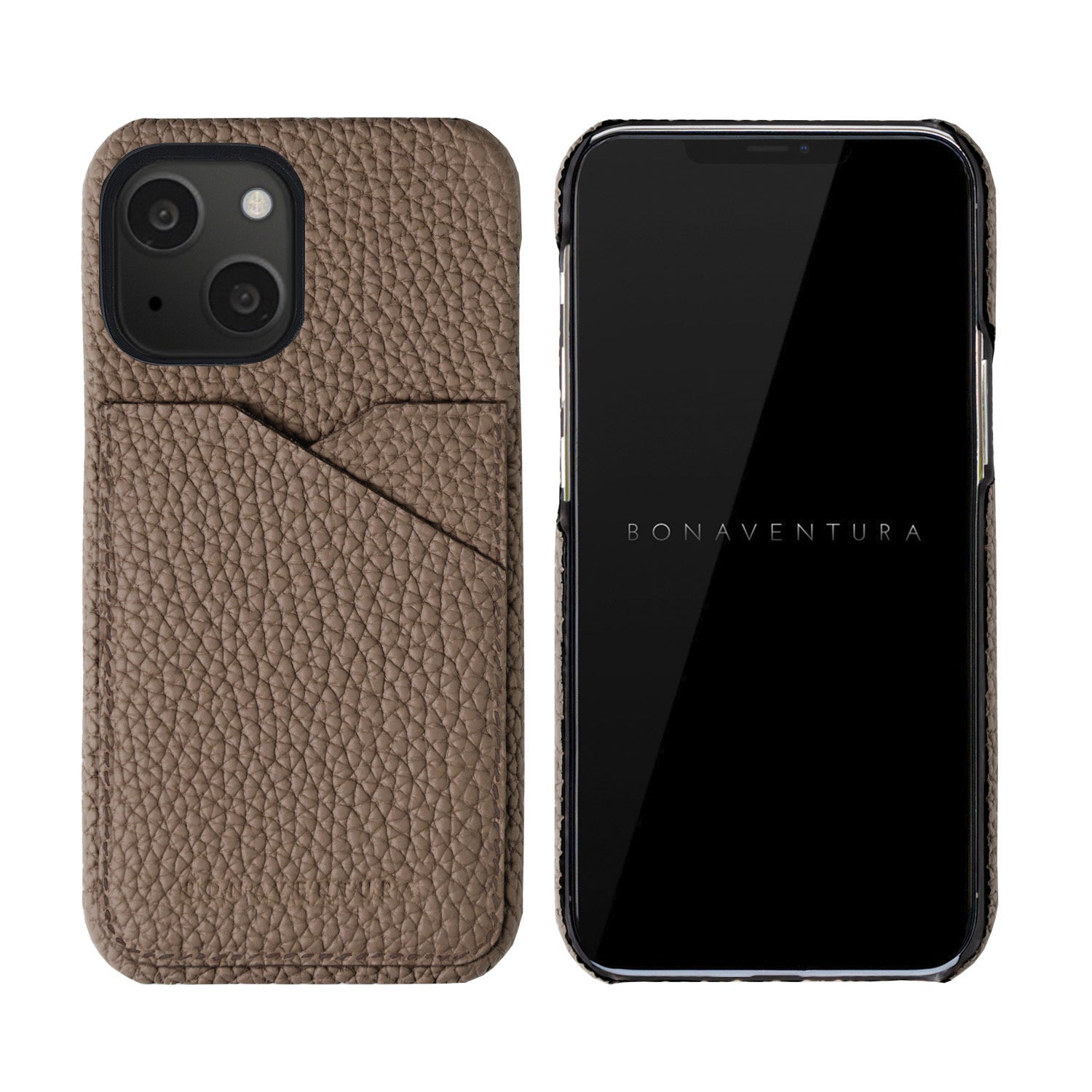 iPhone 13 mini Back Cover Case Shrink Leather (Etoupe)