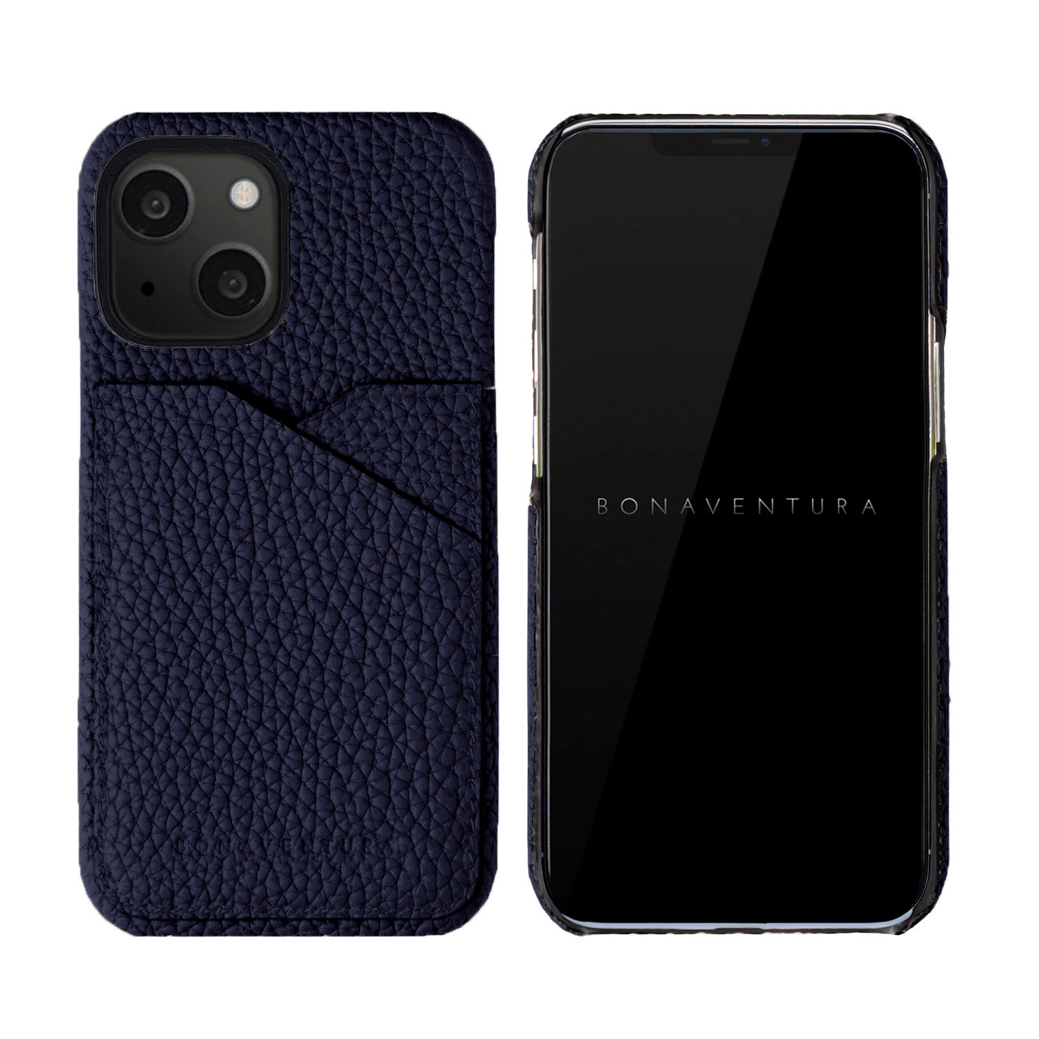 iPhone 13 mini Back Cover Case Shrink Leather (Navy)