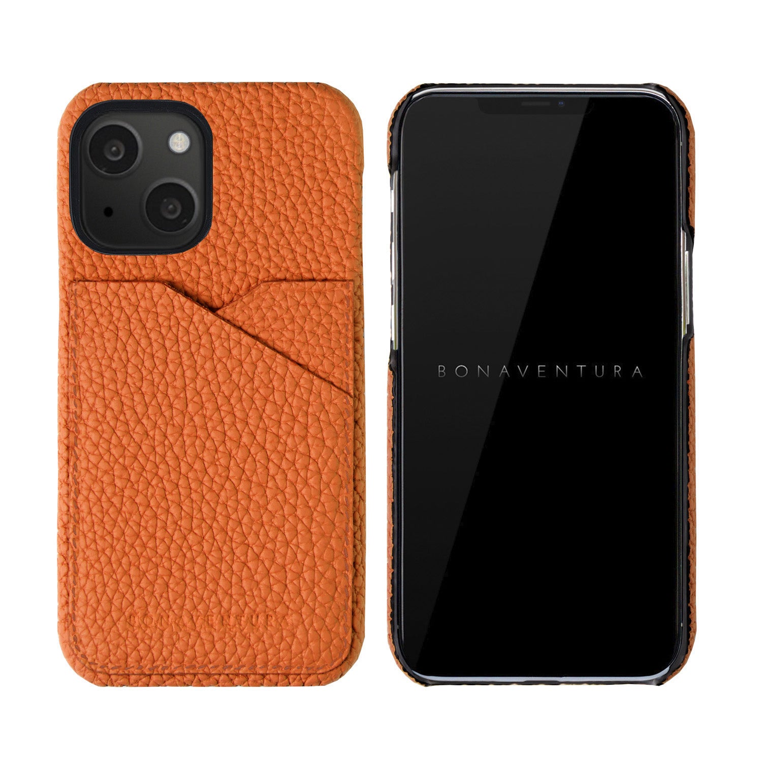 iPhone 13 mini Back Cover Case Shrink Leather (Orange)