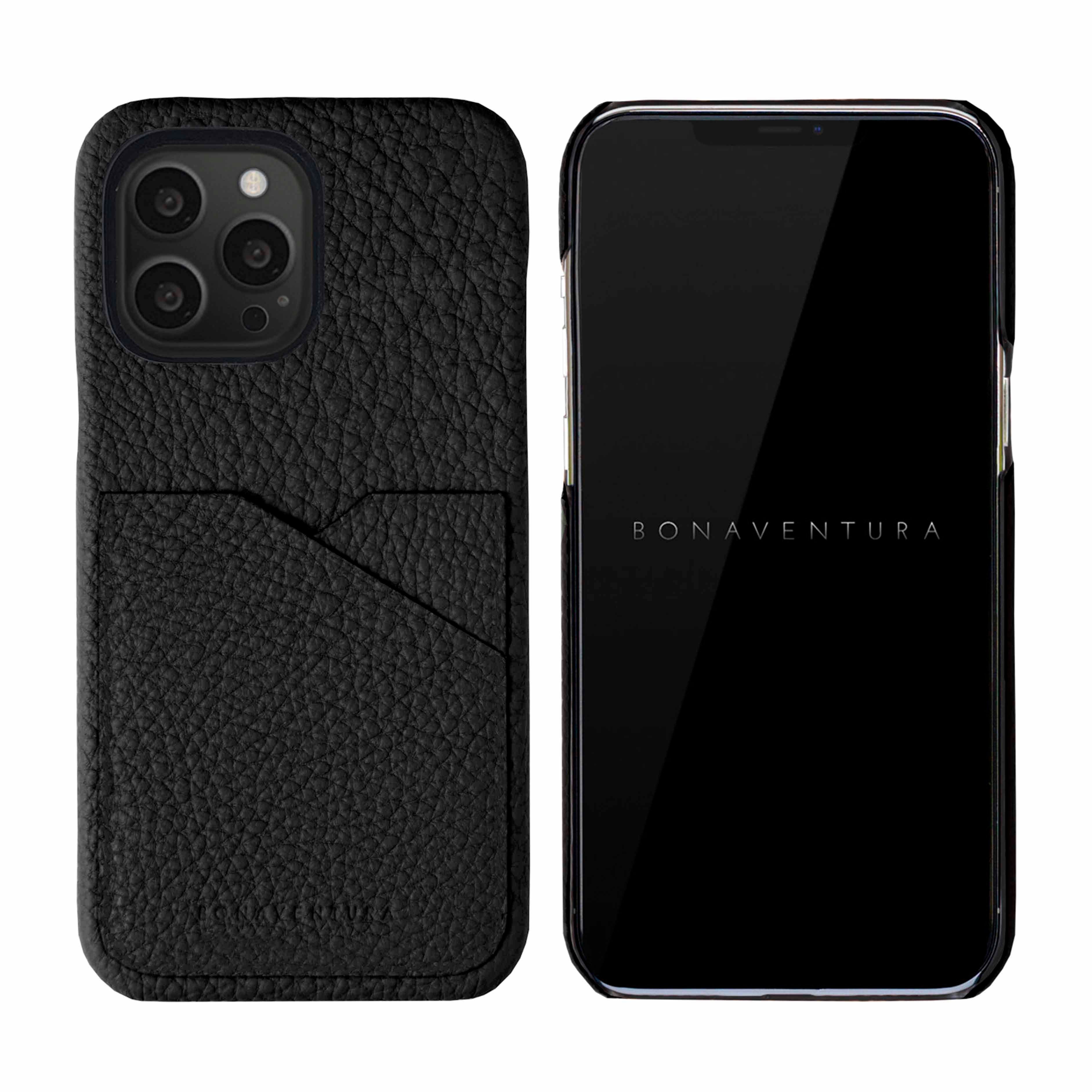 iPhone 13 Pro Back Cover Case Shrink Leather (Black)
