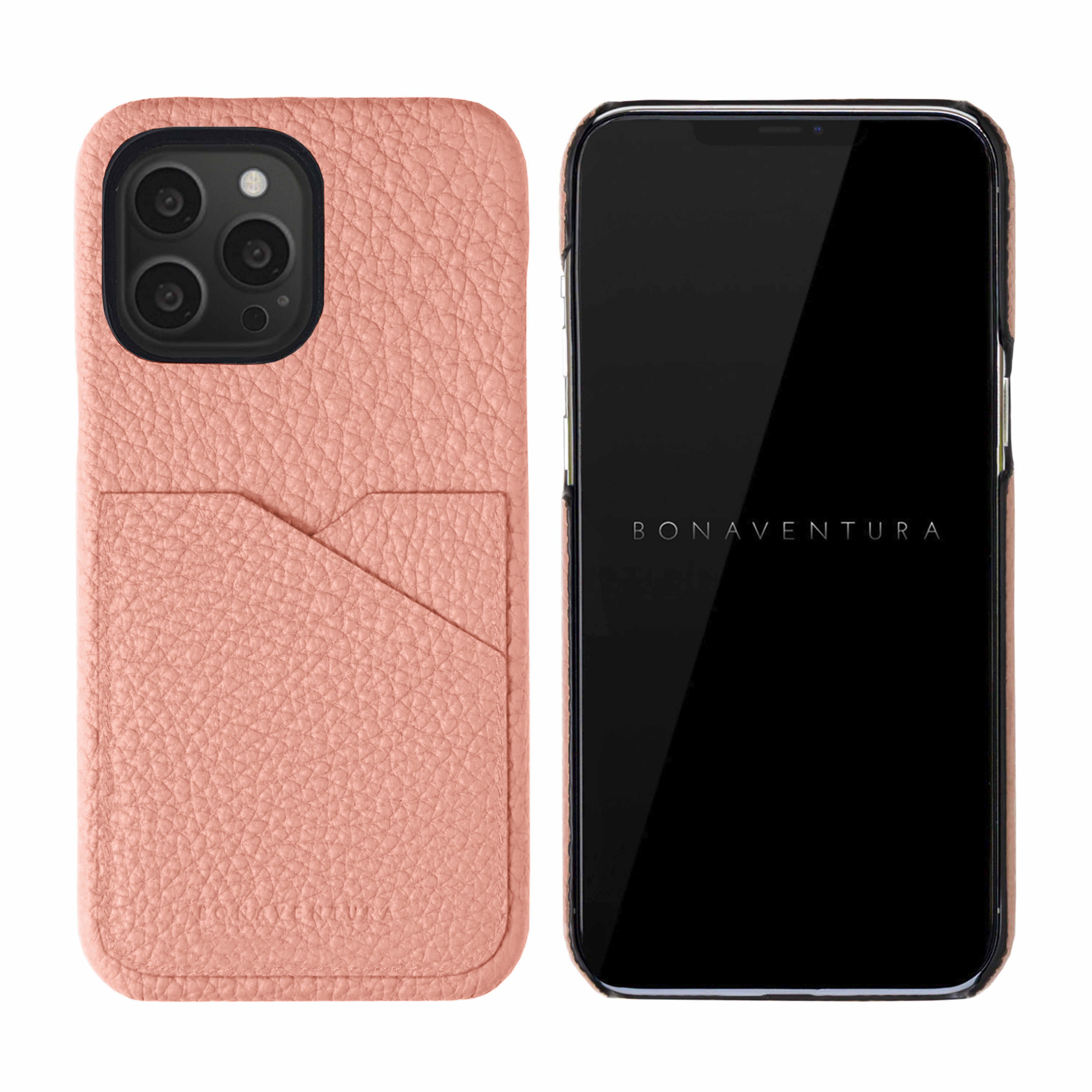 iPhone 13 Pro Back Cover Case Shrink Leather (Coral Pink)