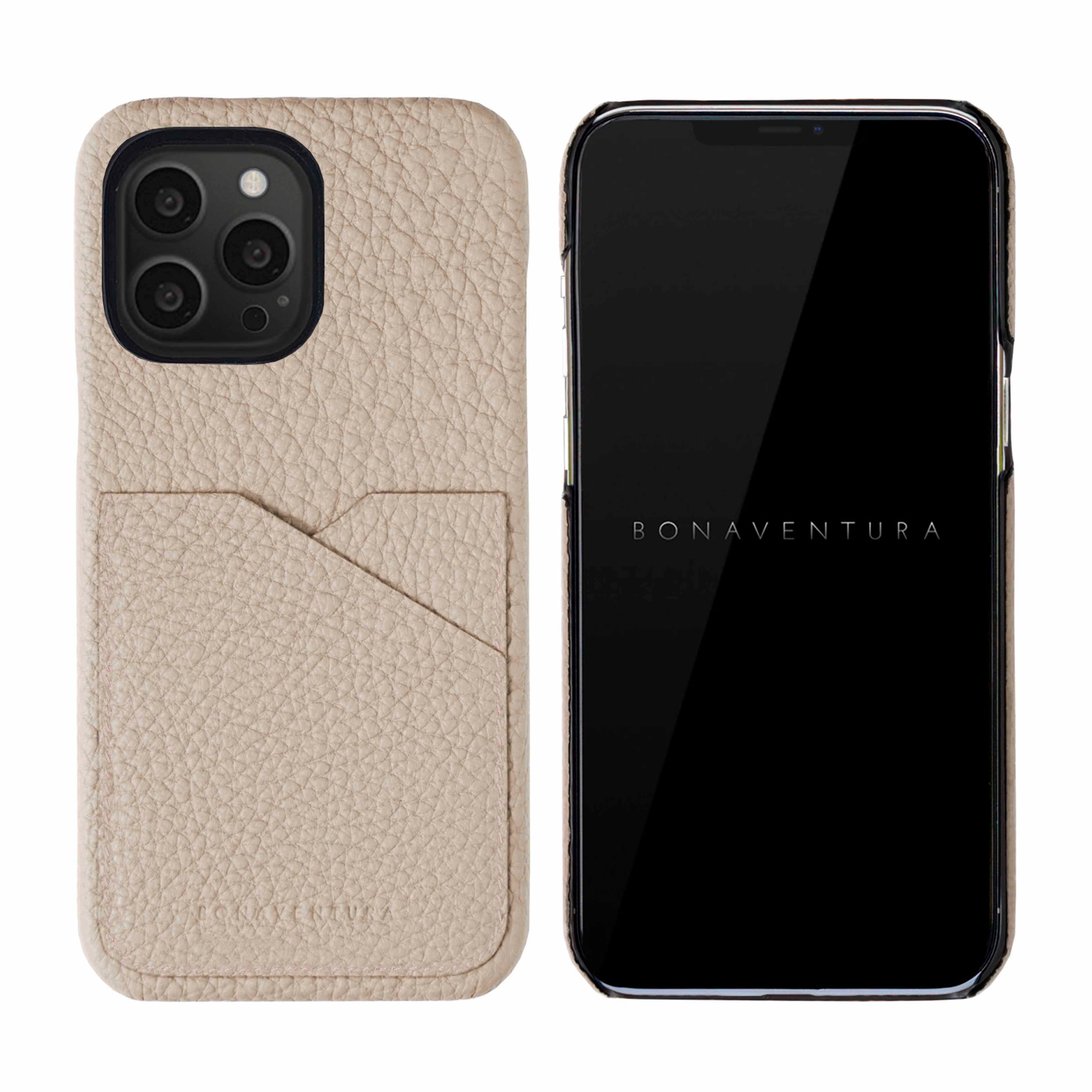 iPhone 13 Pro Back Cover Case Shrink Leather (Greige)
