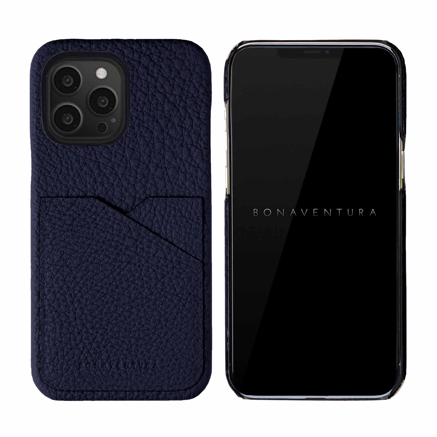 iPhone 13 Pro Back Cover Case Shrink Leather (Navy)