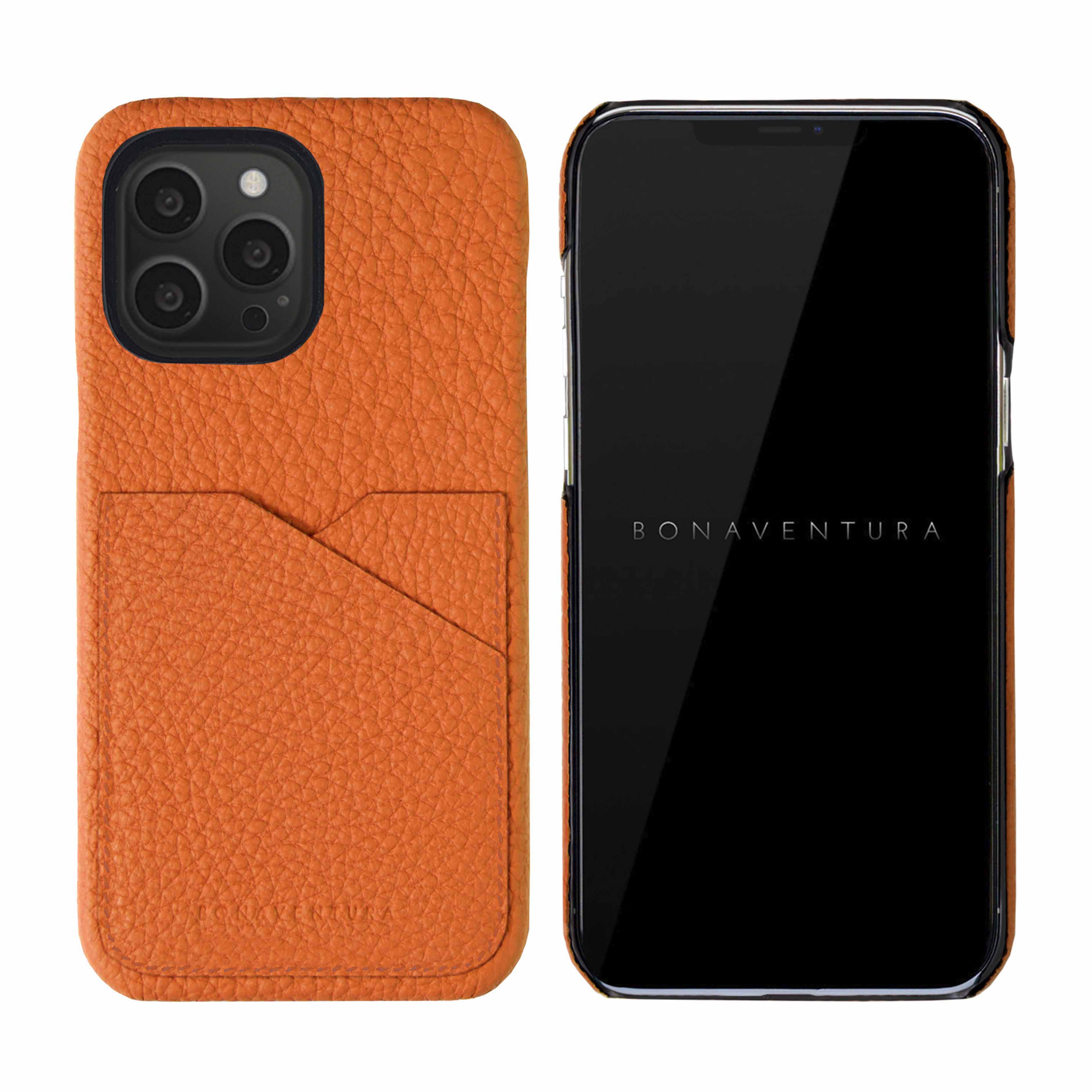 iPhone 13 Pro Back Cover Case Shrink Leather (Orange)