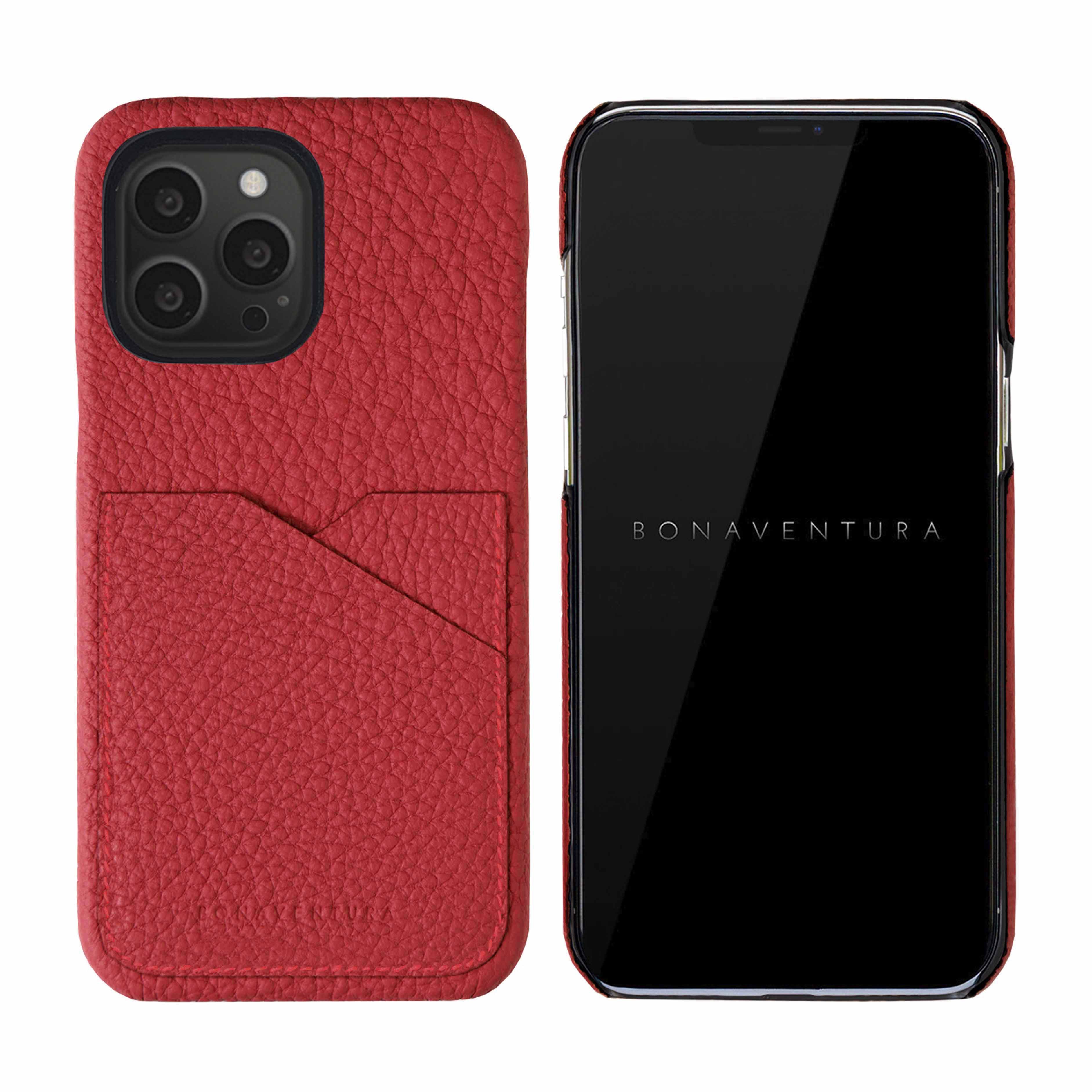 iPhone 13 Pro Back Cover Case Shrink Leather (Red)