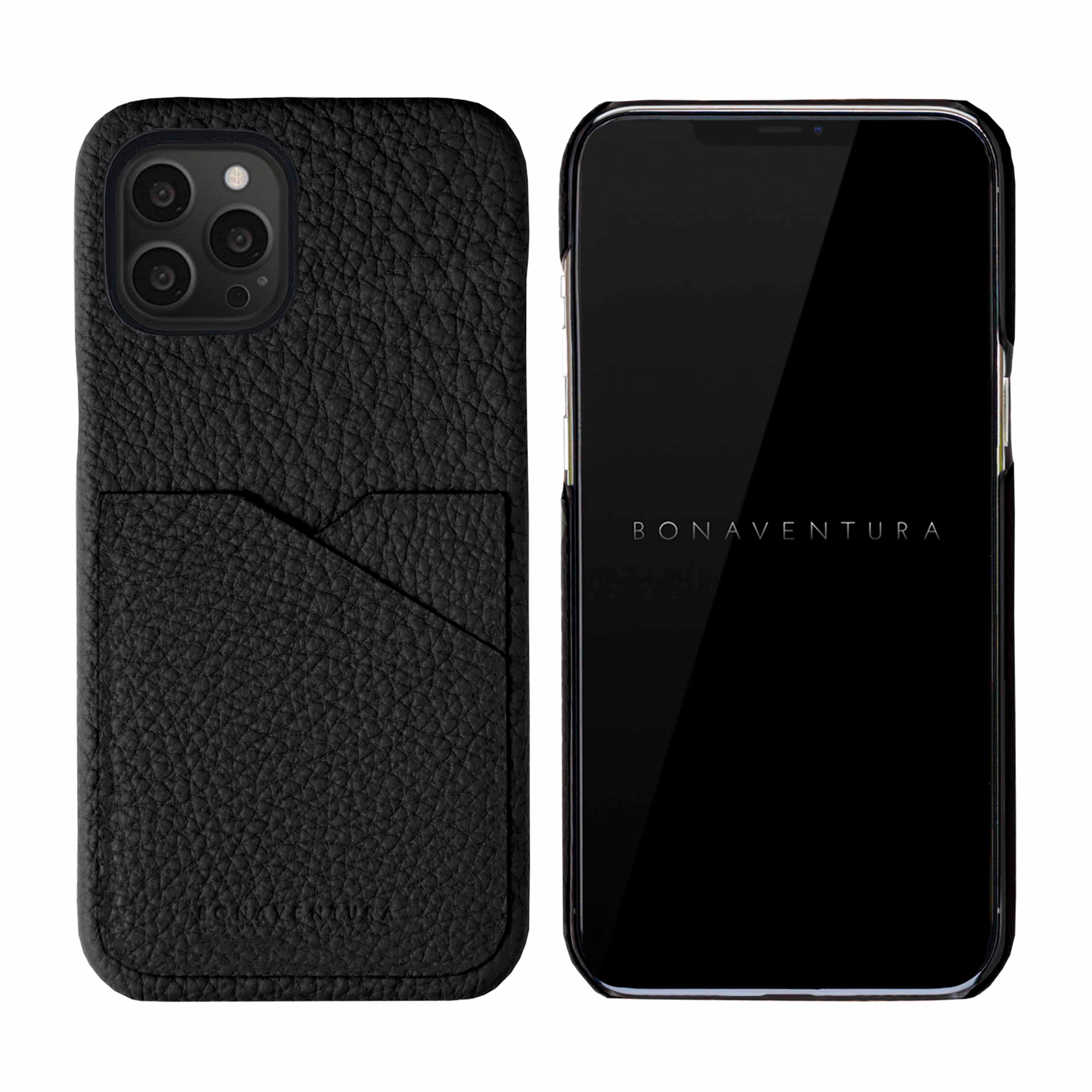 iPhone 13 Pro Max Back Cover Case Shrink Leather (Black)